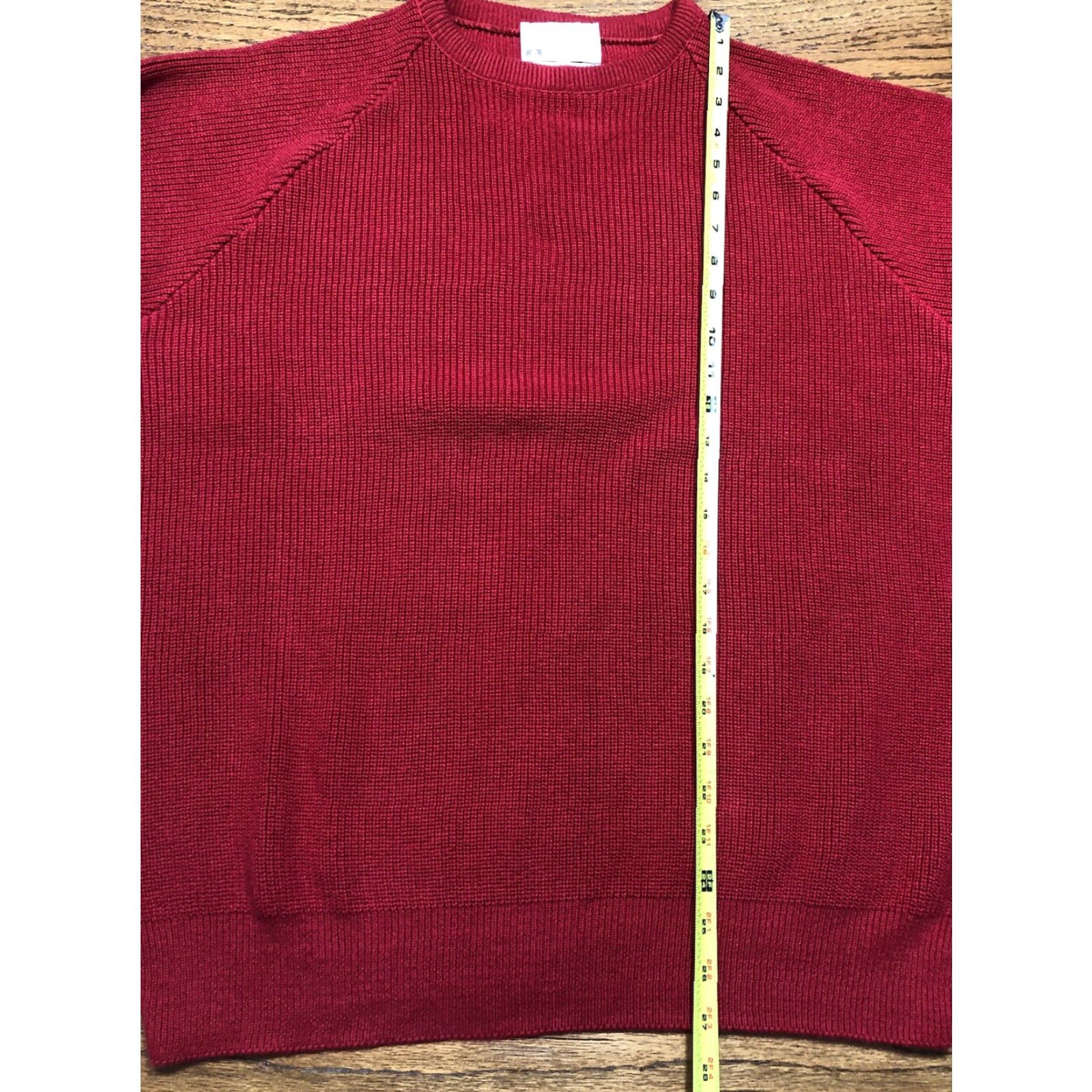 Vintage VINTAGE Lord Jeff Sweater Mens XL Red Cotton Knit Crew Neck Pullover Cable-Knit Classic USA 80s 90s Preppy Retro Dressy Casual Workwear Men Size US XL / EU 56 / 4 - 3 Thumbnail