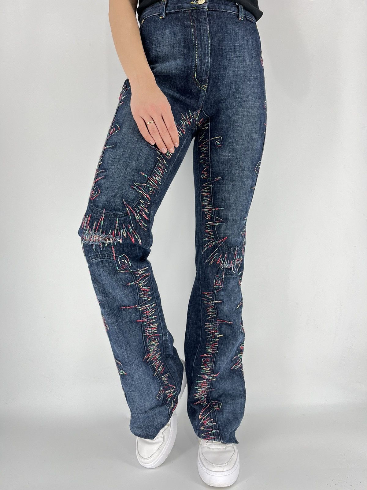 Other Vintage Cappopera 90s Designer Denim Pants All Over Prints Size 27" / US 4 / IT 40 - 3 Thumbnail