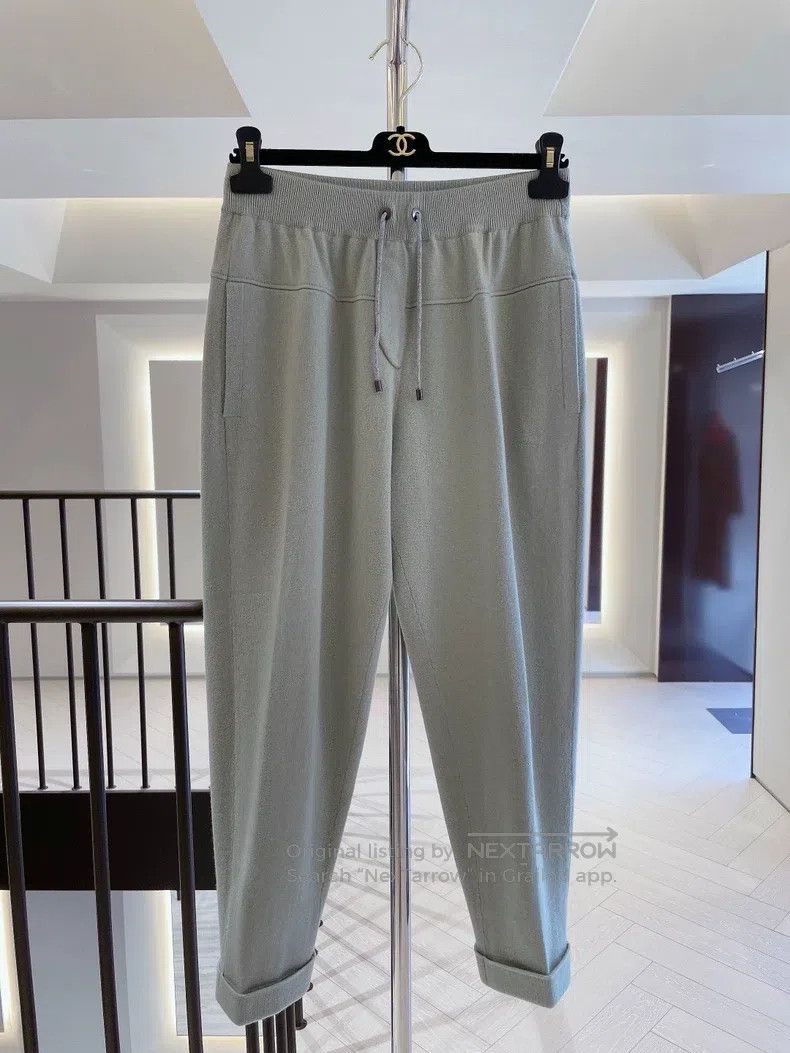 Brunello Cucinelli Brunello Cucinelli size M Avocado Green Cashmere Pants Size 25" / US 0 / IT 36 - 1 Thumbnail