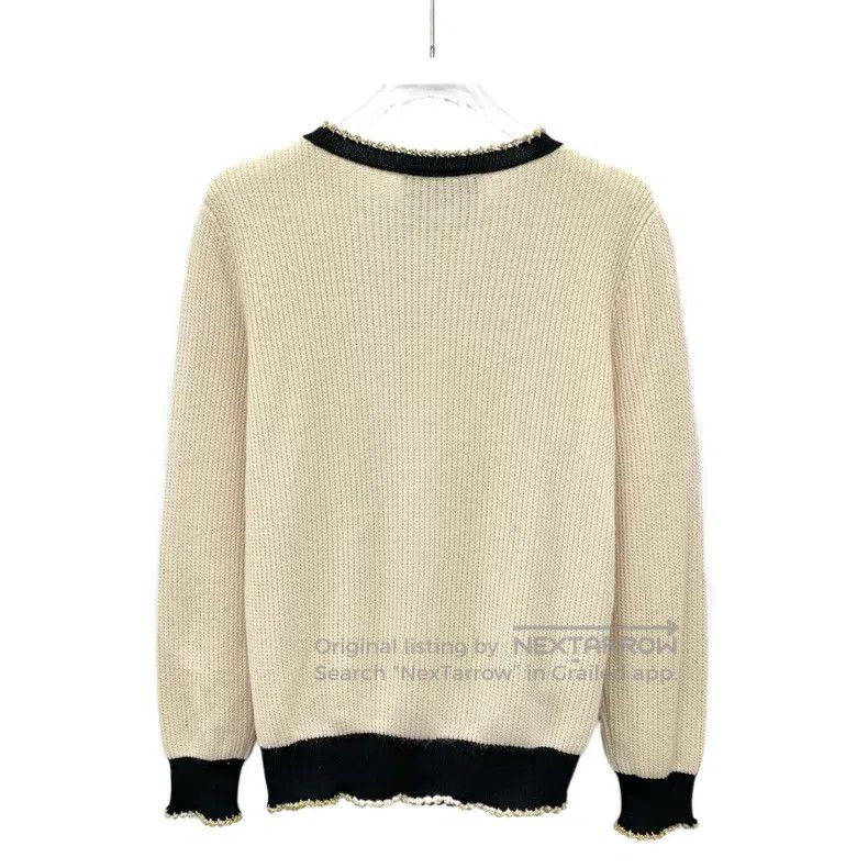 Gucci Gucci Beige flower and bird embroidery cashmere round-neck Size S / US 4 / IT 40 - 2 Thumbnail
