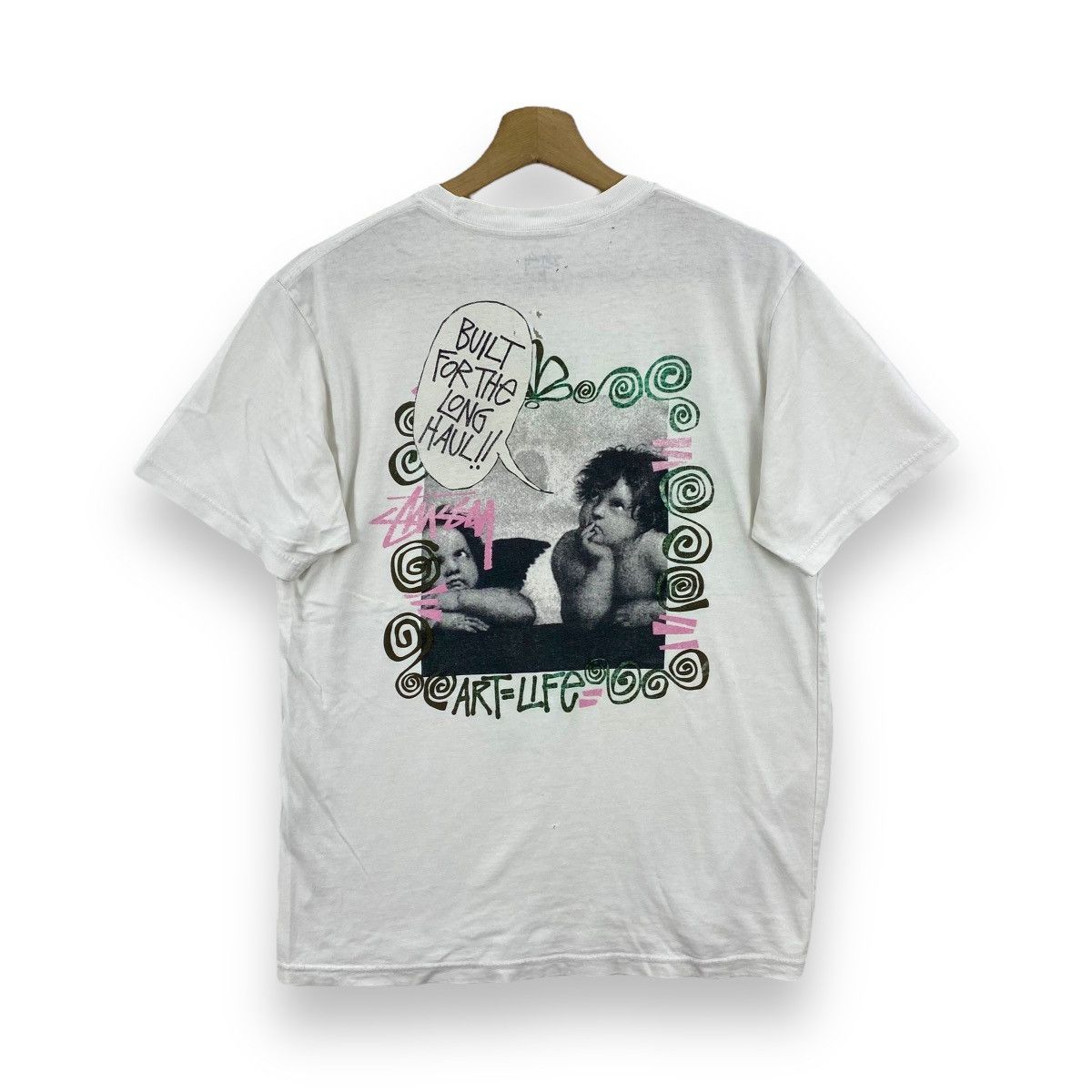 Stussy Vintage 00's STUSSY Art Is Life Graphic Distressed Tee Size US M / EU 48-50 / 2 - 1 Thumbnail