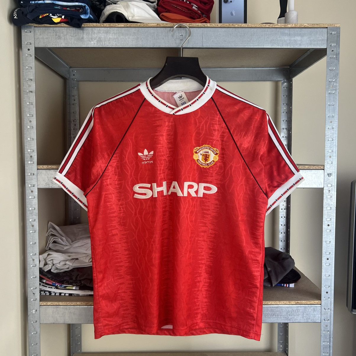 Adidas Rare! Manchester United Adidas 1990 Soccer Jersey Shirt Size US L / EU 52-54 / 3 - 1 Thumbnail