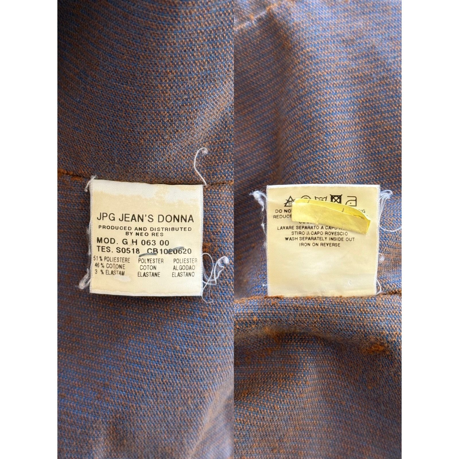 Jean Paul Gaultier Vintage Jean Paul Gaultier Rust Corduroy Blue Brown Jacket S Size S / US 4 / IT 40 - 10 Thumbnail