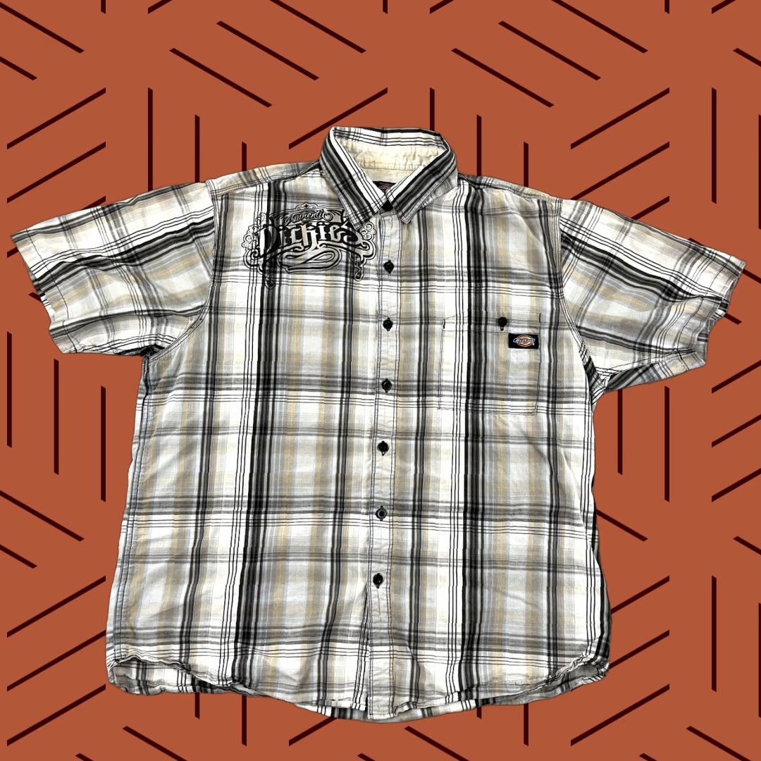 Dickies VINTAGE Dickies Shirt Mens 2XL Gray Plaid Button-Up Short Sleeve Workwear Casual 90s Mens Size US XXL / EU 58 / 5 - 1 Thumbnail