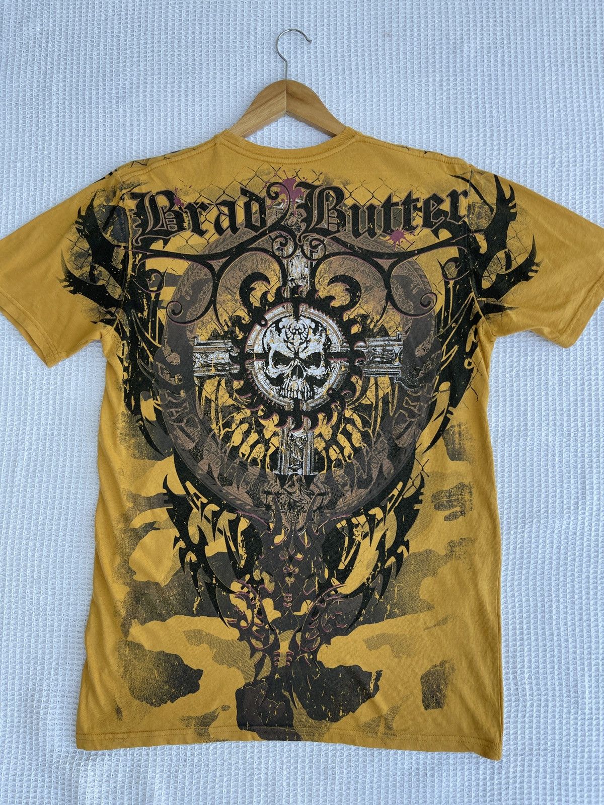 Affliction Rare🔥Brad Butter Cross Skull Head Affliction Style Tee Size US M / EU 48-50 / 2 - 9 Thumbnail