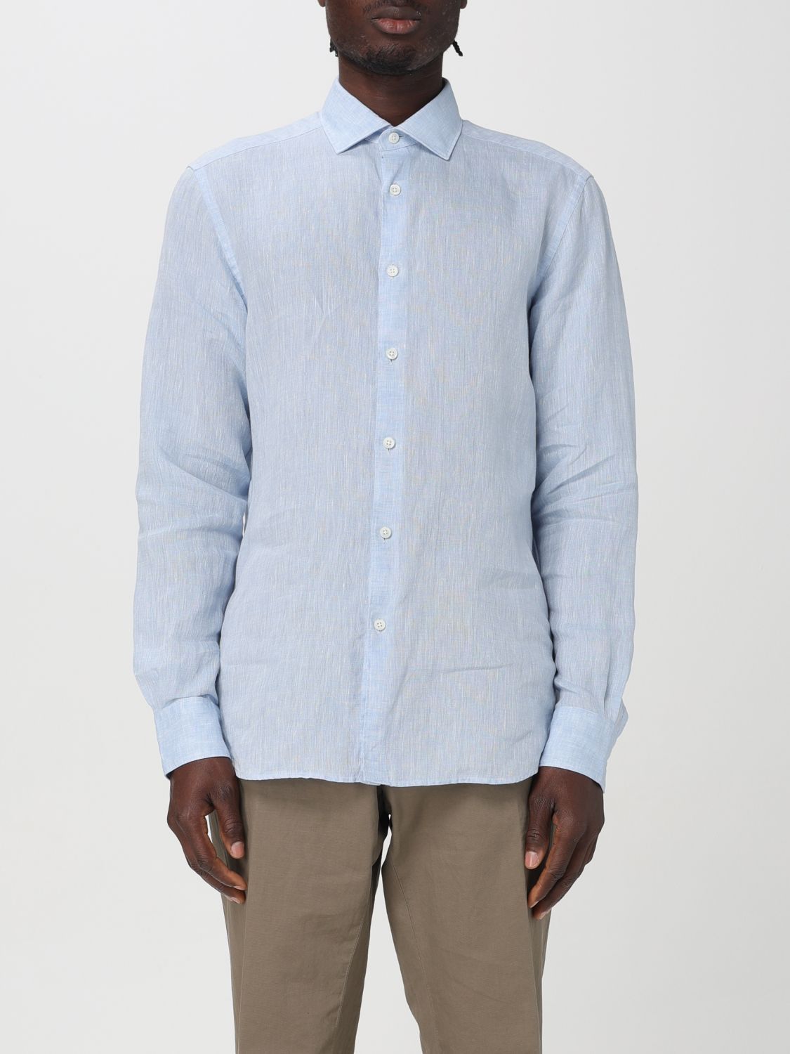 image of Ermenegildo Zegna Zegna Shirt Men Blue (Size Medium)