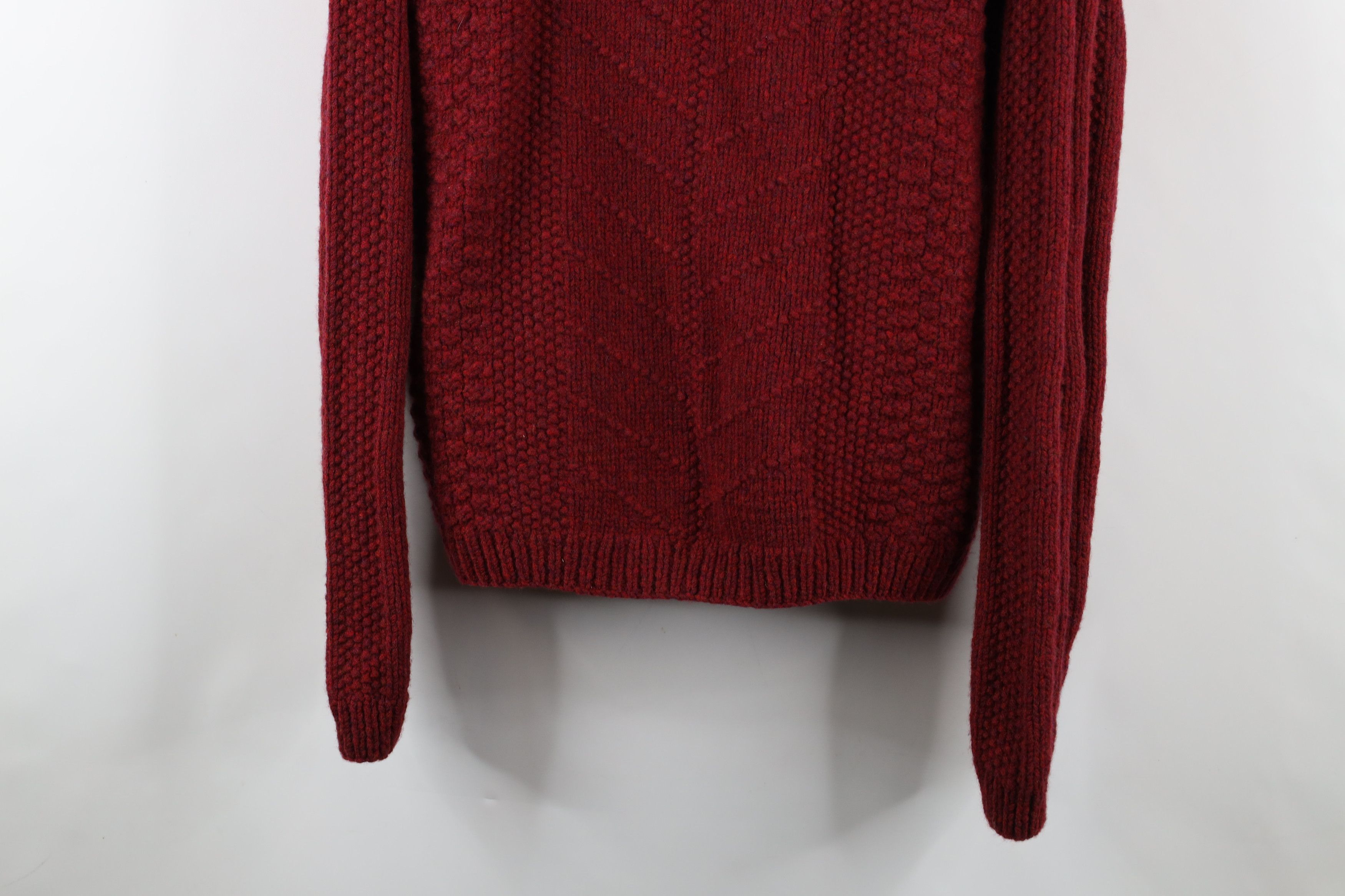 J.Crew × Vintage Vintage 90s J Crew Heavyweight Wool Crewneck Sweater Red Size US XL / EU 56 / 4 - 3 Thumbnail