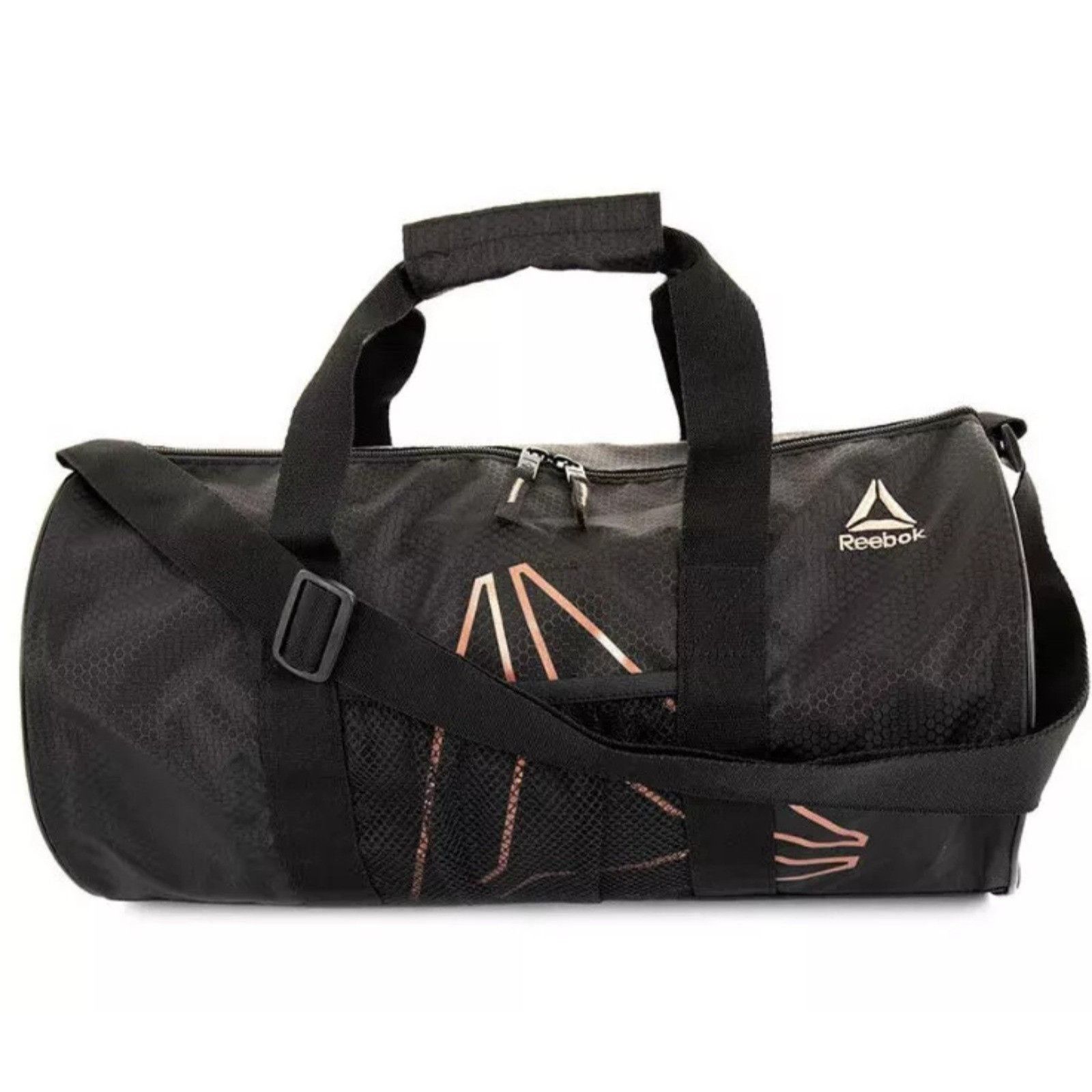 Reebok Reebok Plyo Gym Duffle Bag Weekender Bag Logo Rose Gold Blac Size ONE SIZE - 1 Thumbnail