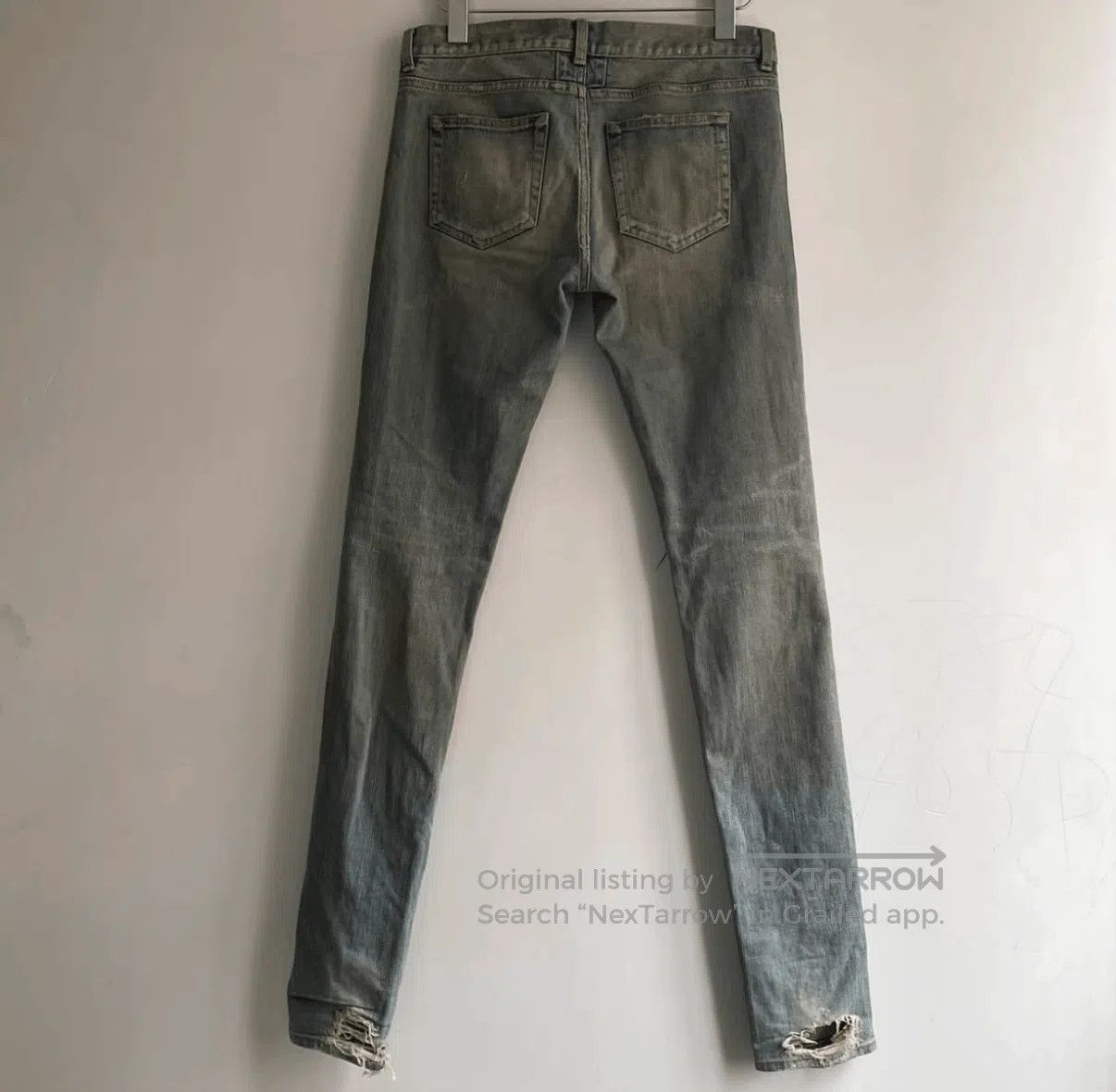 Saint Laurent Paris Saint Laurent Distressed Gray Denim Jeans. Size US 29 - 2 Thumbnail