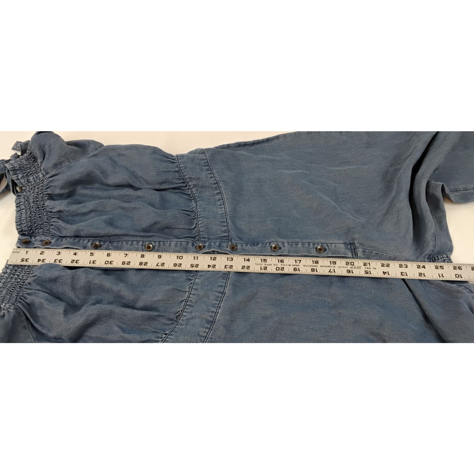 7 For All Mankind 7 For All Mankind Jumpsuit Women L Blue Smocked Lyocell New Size 34" / US 12 / IT 48 - 16 Thumbnail