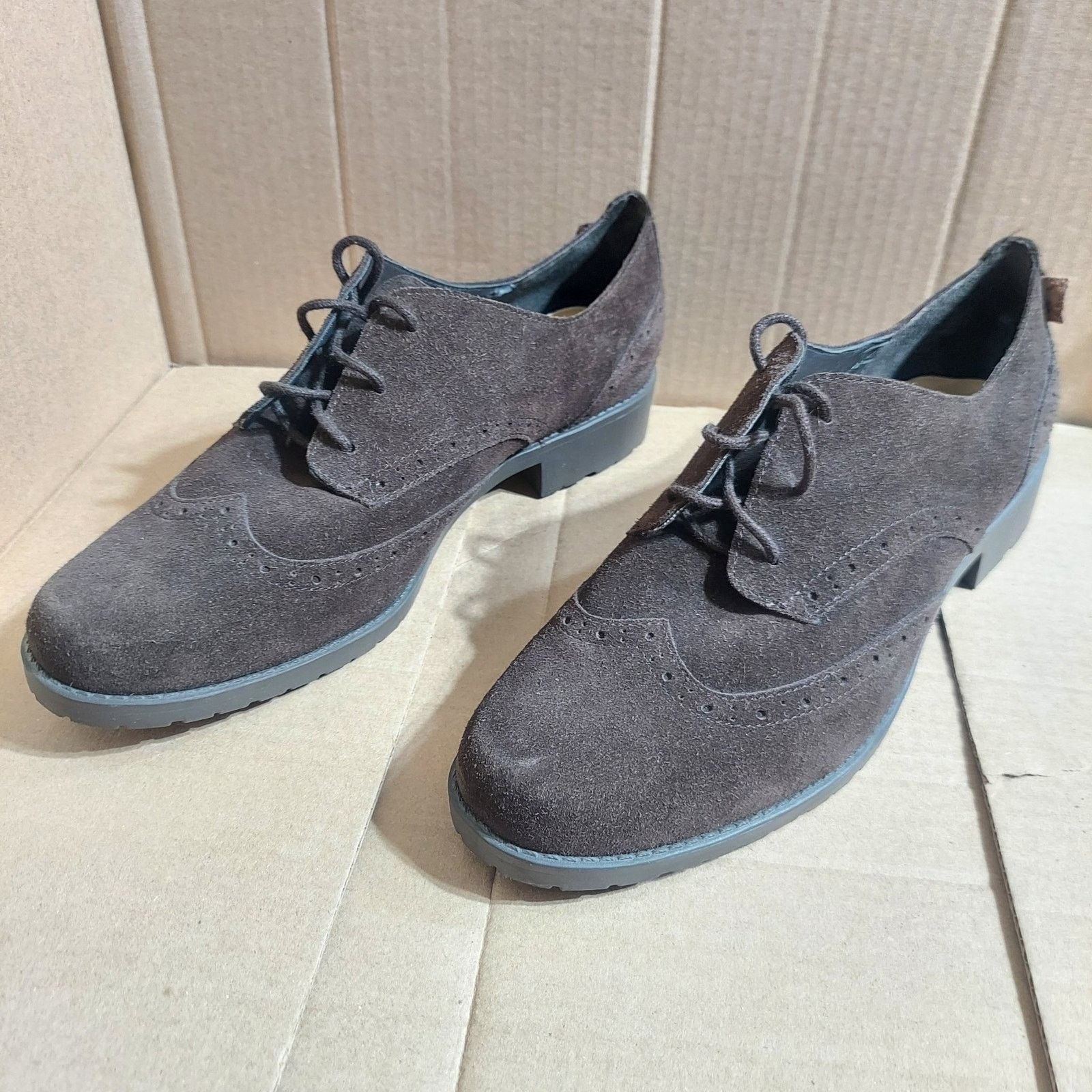 Anne Klein Anne Klein iFlex Women's US 9.5 M Brown Suede Oxfords NWOT Size US 9.5 / IT 39.5 - 1 Thumbnail