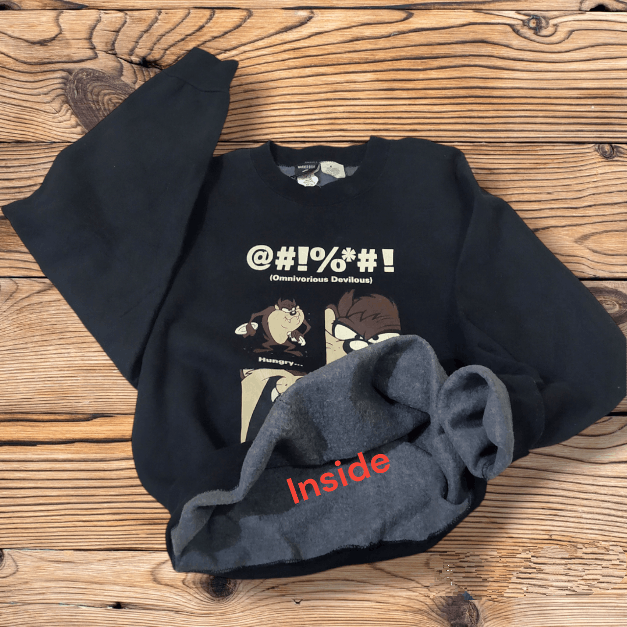 Vintage 💥RARE 90's💥 Tazmania Sweatshirt Black Colour Size US M / EU 48-50 / 2 - 3 Thumbnail