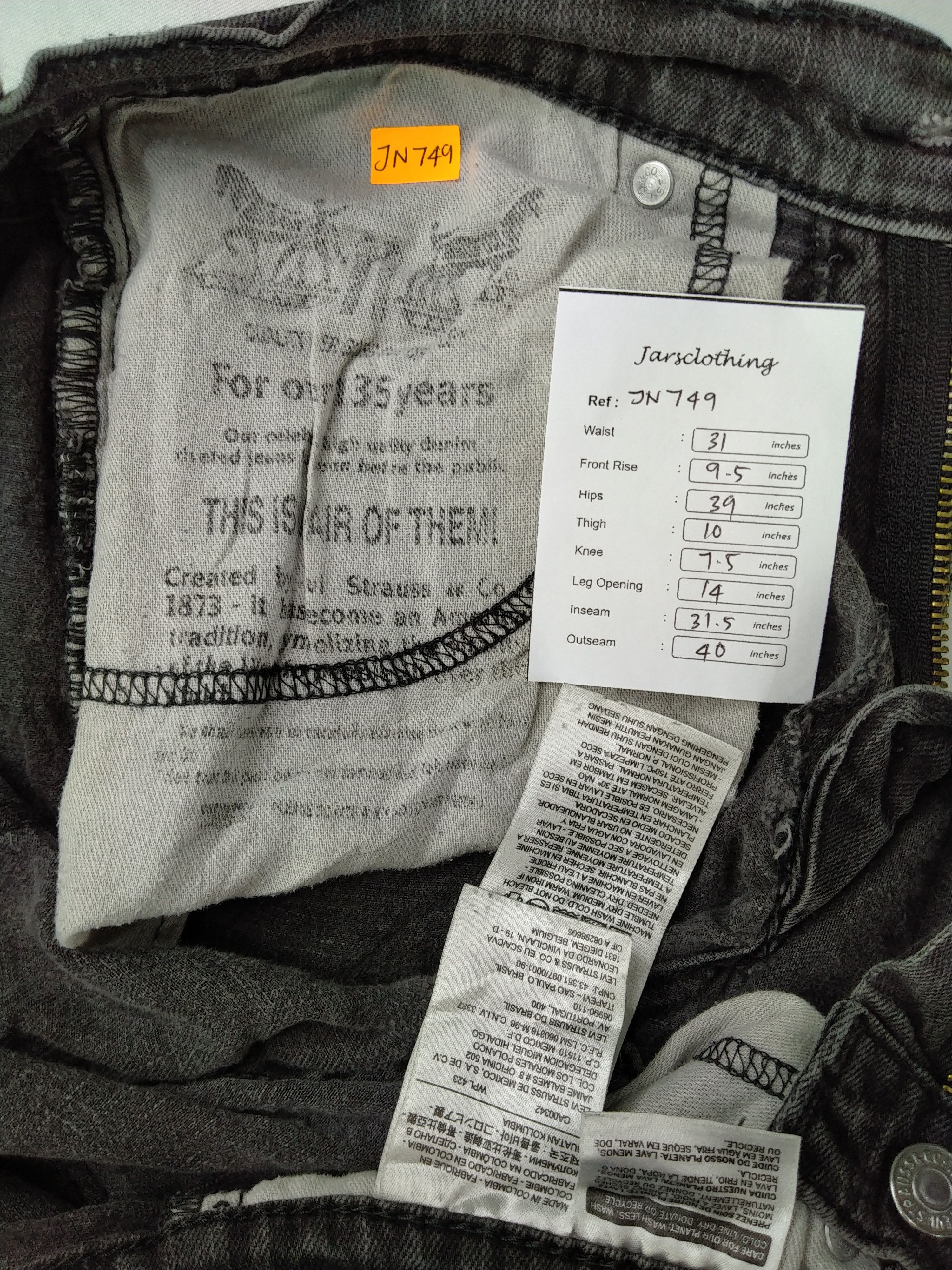 Levi's Black Vintage Levi's 514 Stretchable Denim 31 x 31.5 -JN749 Size US 31 - 8 Thumbnail