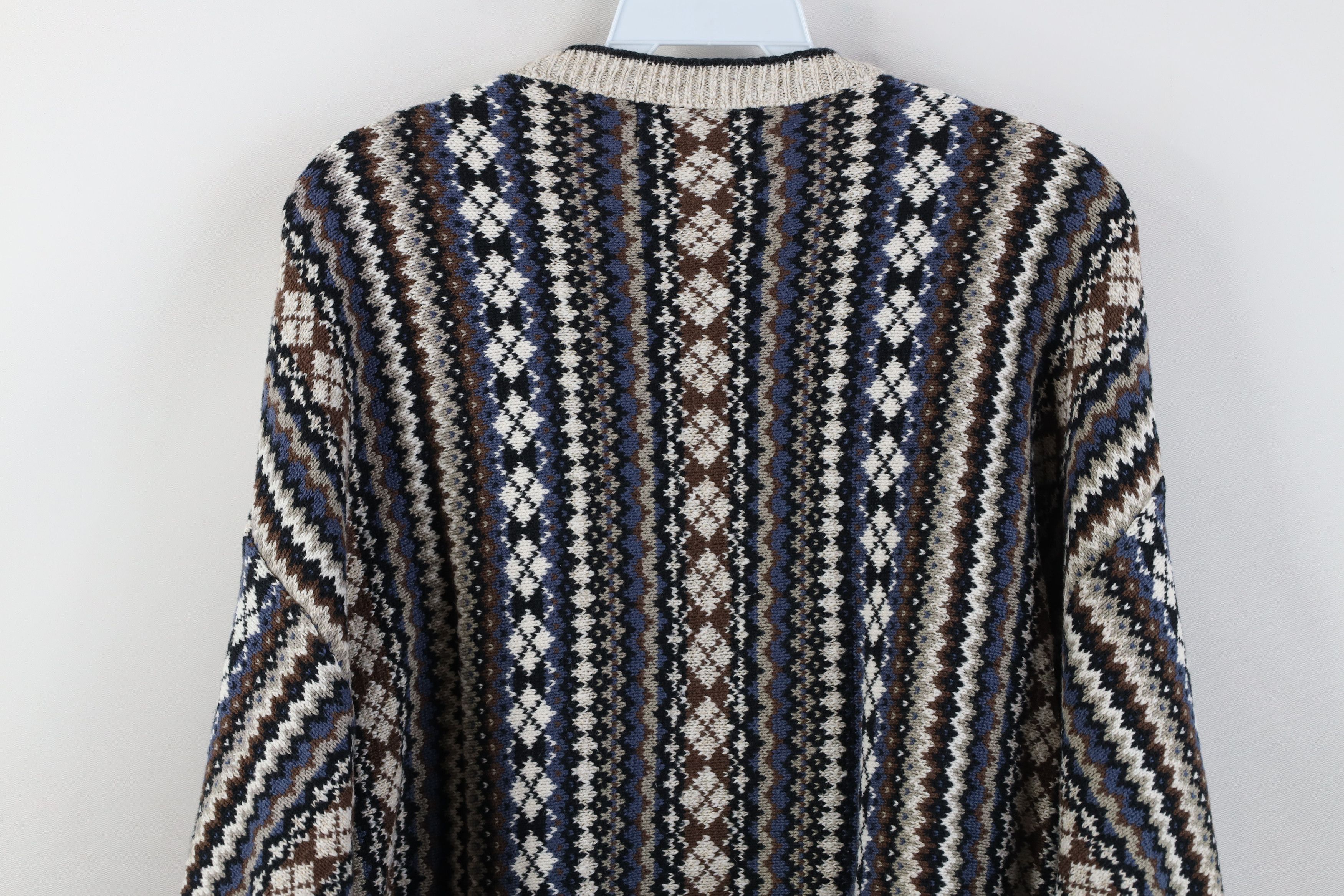 Vintage Vintage 90s Streetwear Fair Isle Knit Crewneck Sweater USA Size US XL / EU 56 / 4 - 9 Thumbnail