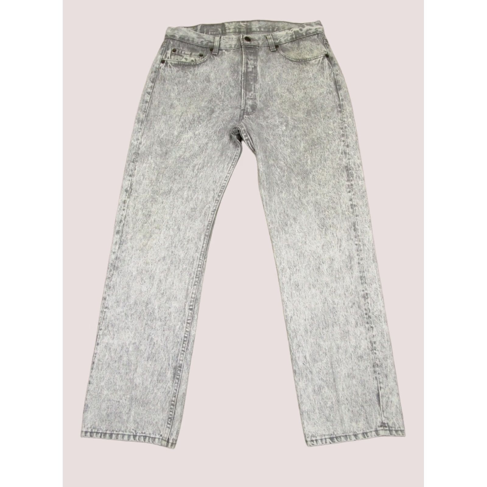 Levi's Levi's 501 Jeans Men's 36x30 Acid Wash Gray Button Fly Vintage USA 90s Straight Regular Denim Jeans Size US 36 / EU 52 - 1 Thumbnail