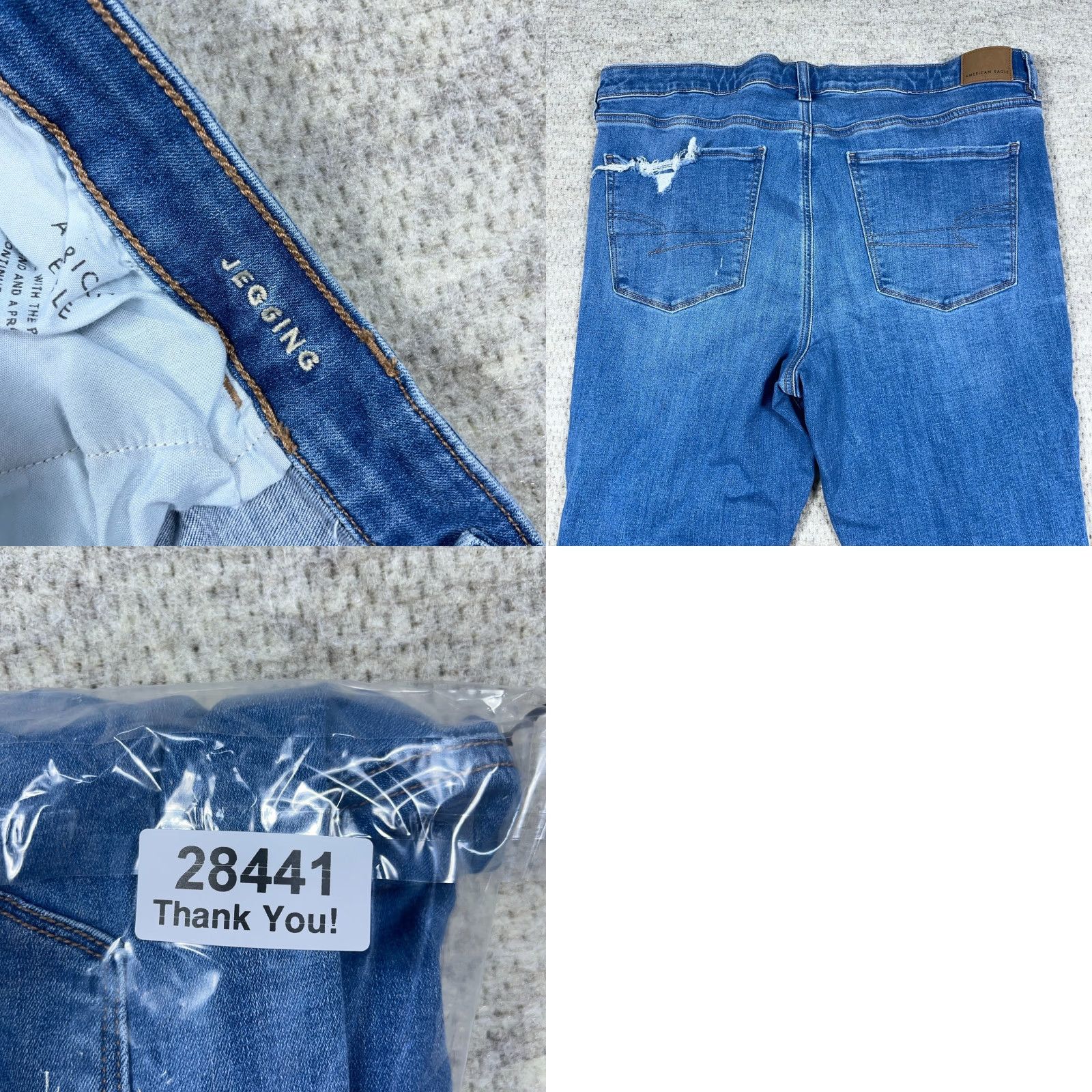 American Eagle Outfitters American Eagle Jeans Women 18 High Rise Jegging Med Wash Distressed Blue 90s Style Mens? Size 40" / US 18 - 9 Thumbnail