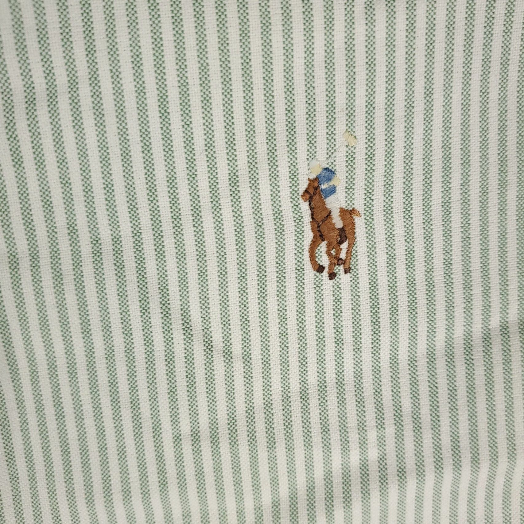 Ralph Lauren Ralph Lauren Shirt Mens 2XL Green White Striped Pony Button Up Long Sleeve Size US XXL / EU 58 / 5 - 3 Thumbnail