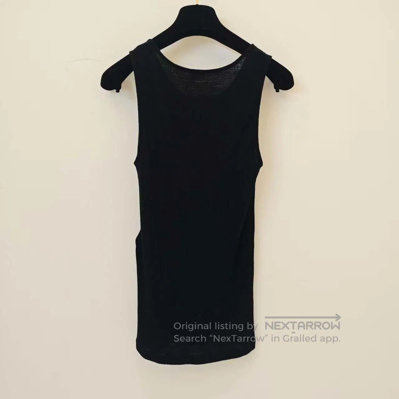 Yves Saint Laurent YSL Black Knit Logo Sleeveless Camisole. Size L / US 10 / IT 46 - 3 Thumbnail