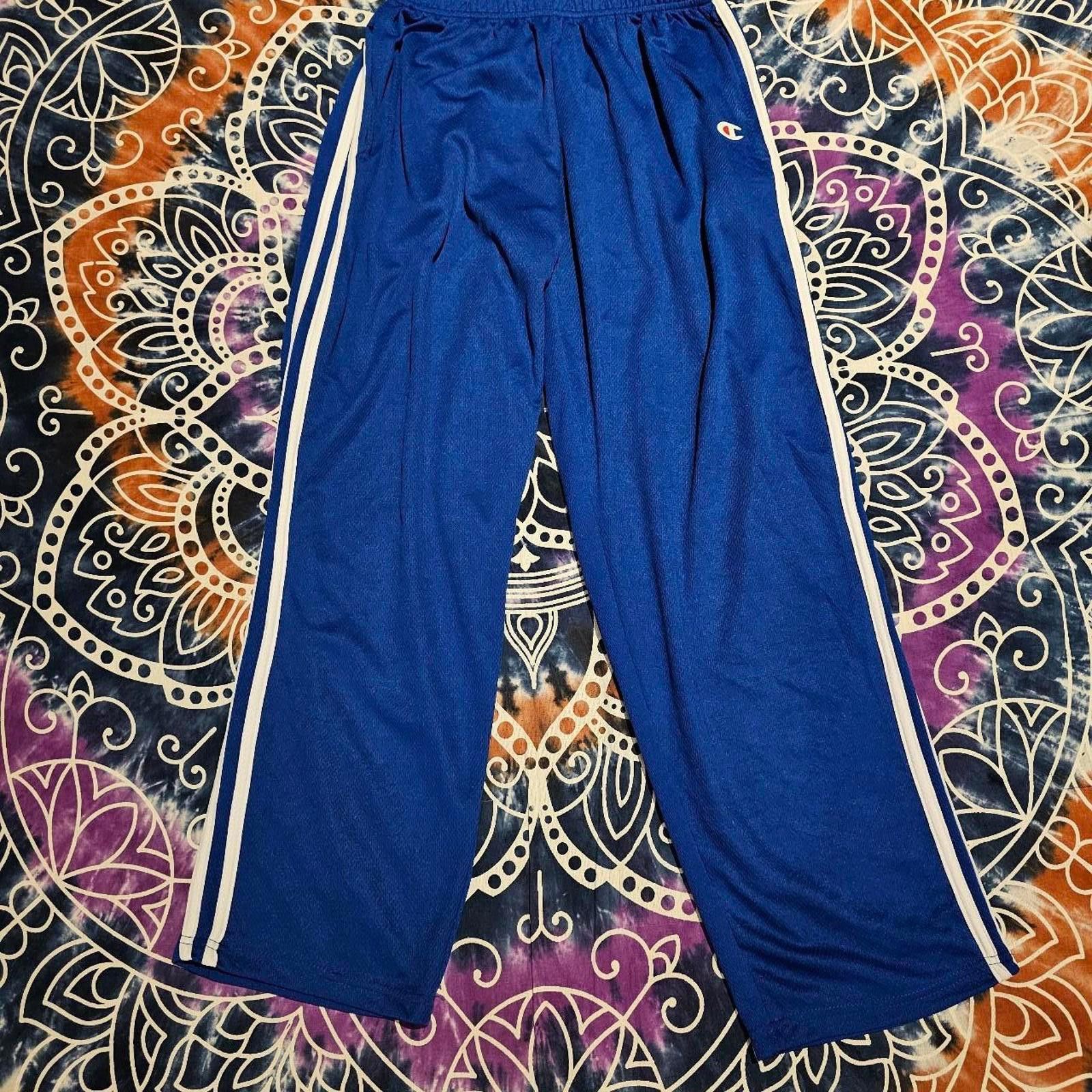 Designer Men's White and Blue Champion Gym Pants Size US 32 / EU 48 - 1 Thumbnail