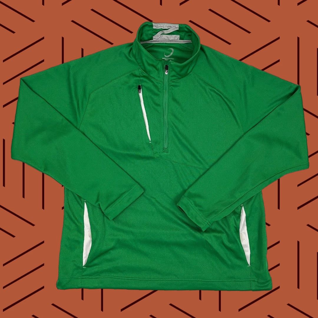 Vintage Zero Restriction Tour Series Jacket Mens Large Green 1/2 Zip Pullover Golf Prep Size US L / EU 52-54 / 3 - 1 Thumbnail