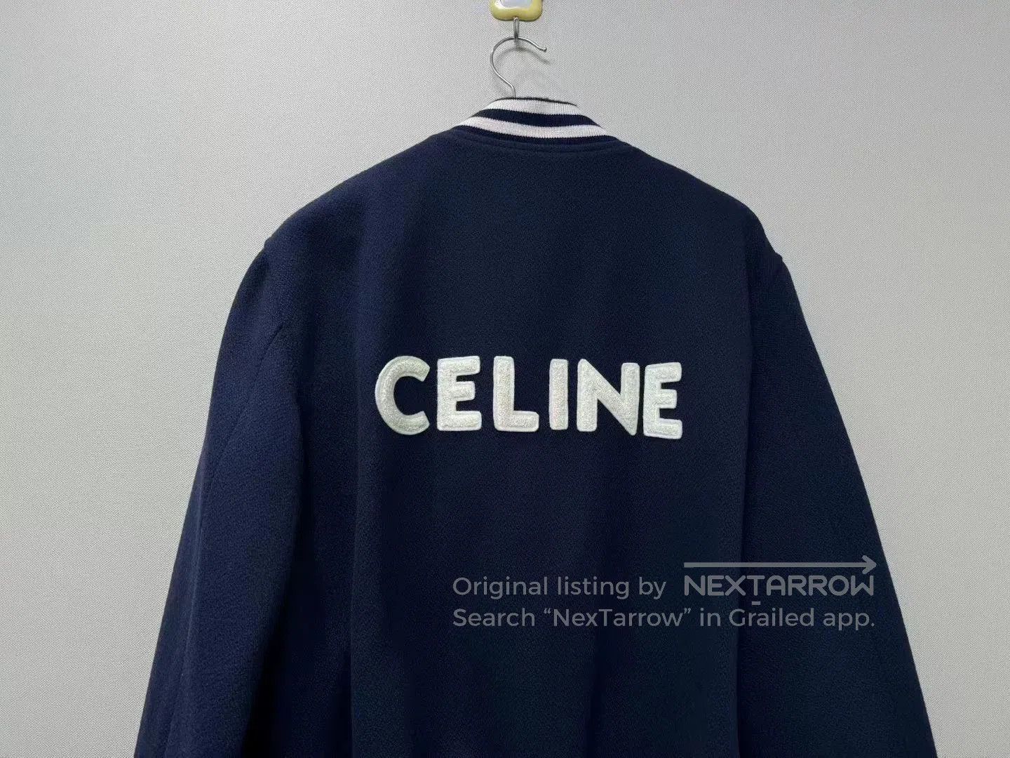Celine CELINE Dark Blue Back Letter Baseball Jacket. Size US M / EU 48-50 / 2 - 2 Thumbnail