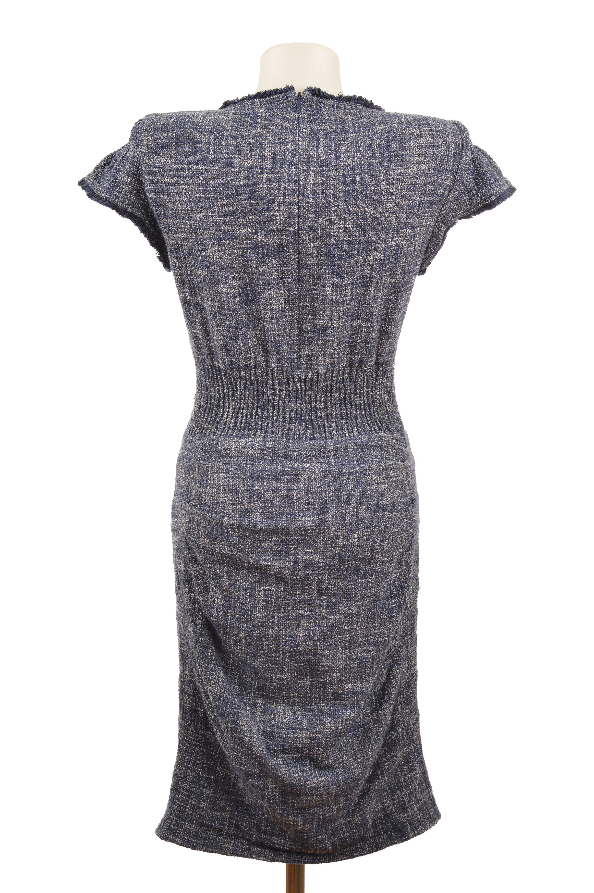 Maje Maje Rought Tweed Blue Dress Size M / US 6-8 / IT 42-44 - 5 Thumbnail