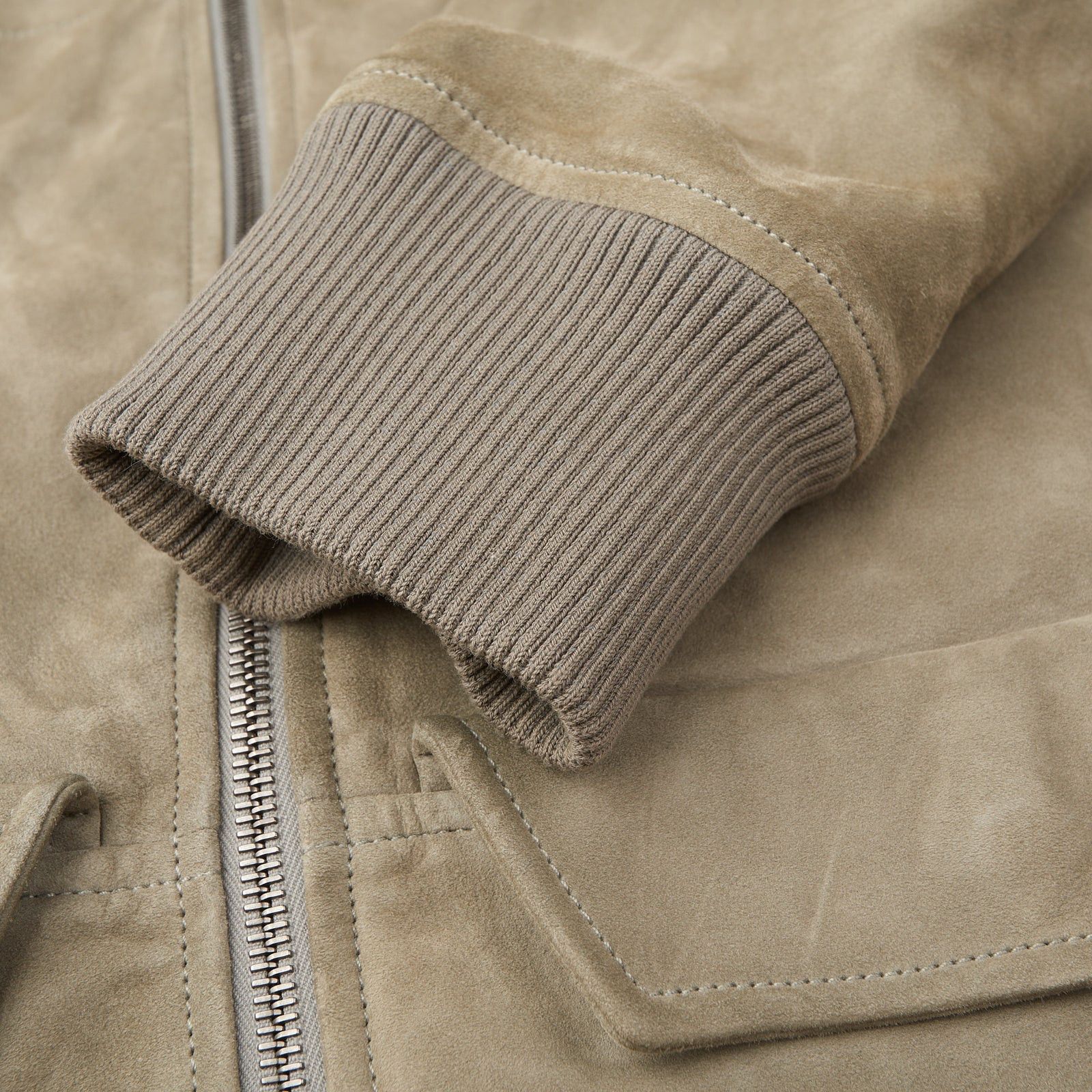 Bottega Veneta BOTTEGA VENETA Gray Suede Leather Flight Bomber Jacket Size US M / EU 48-50 / 2 - 6 Thumbnail