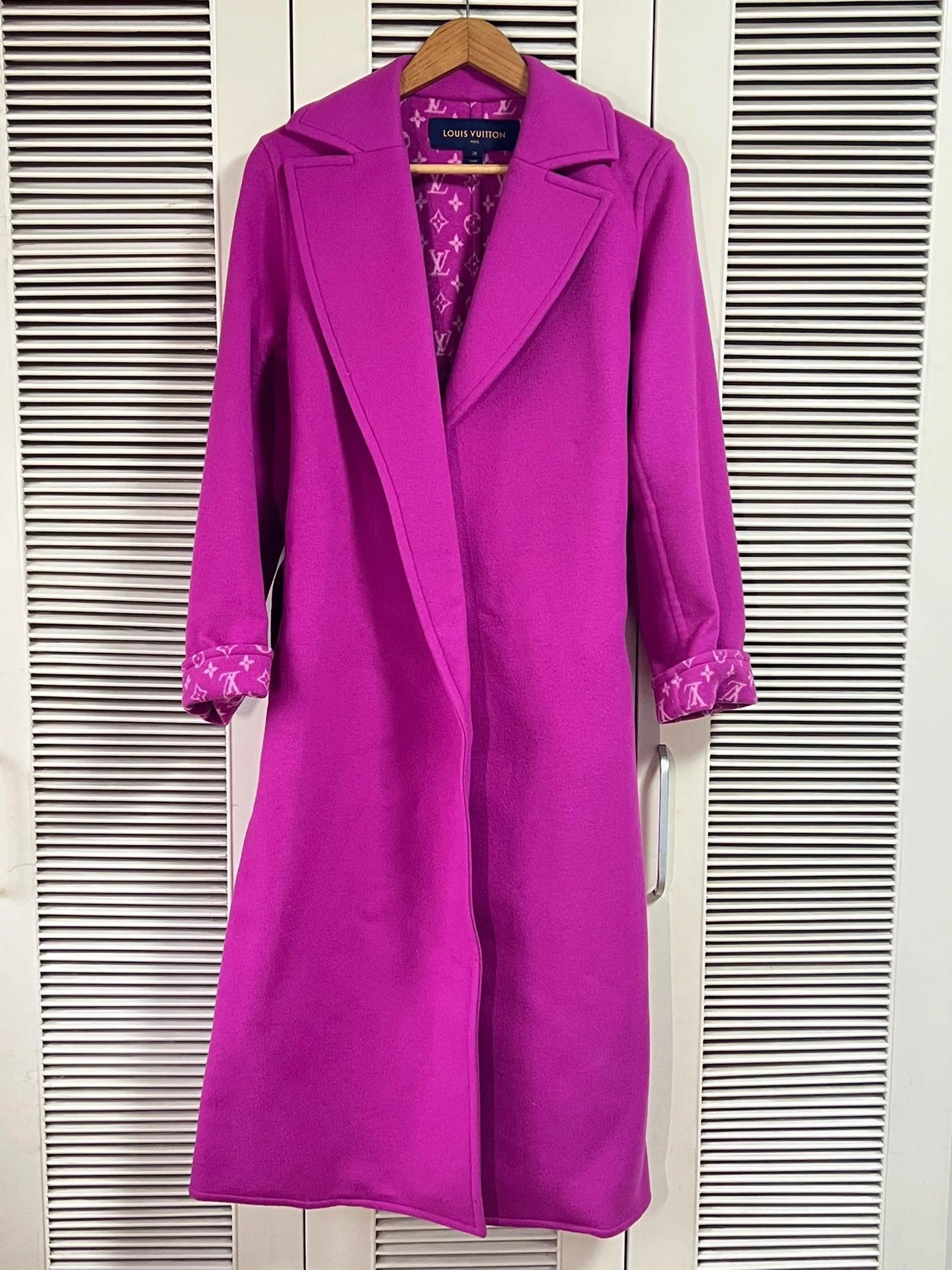 Louis Vuitton LV Women's 38 Purple Monogram Lined Mint Coat Size S / US 4 / IT 40 - 1 Thumbnail