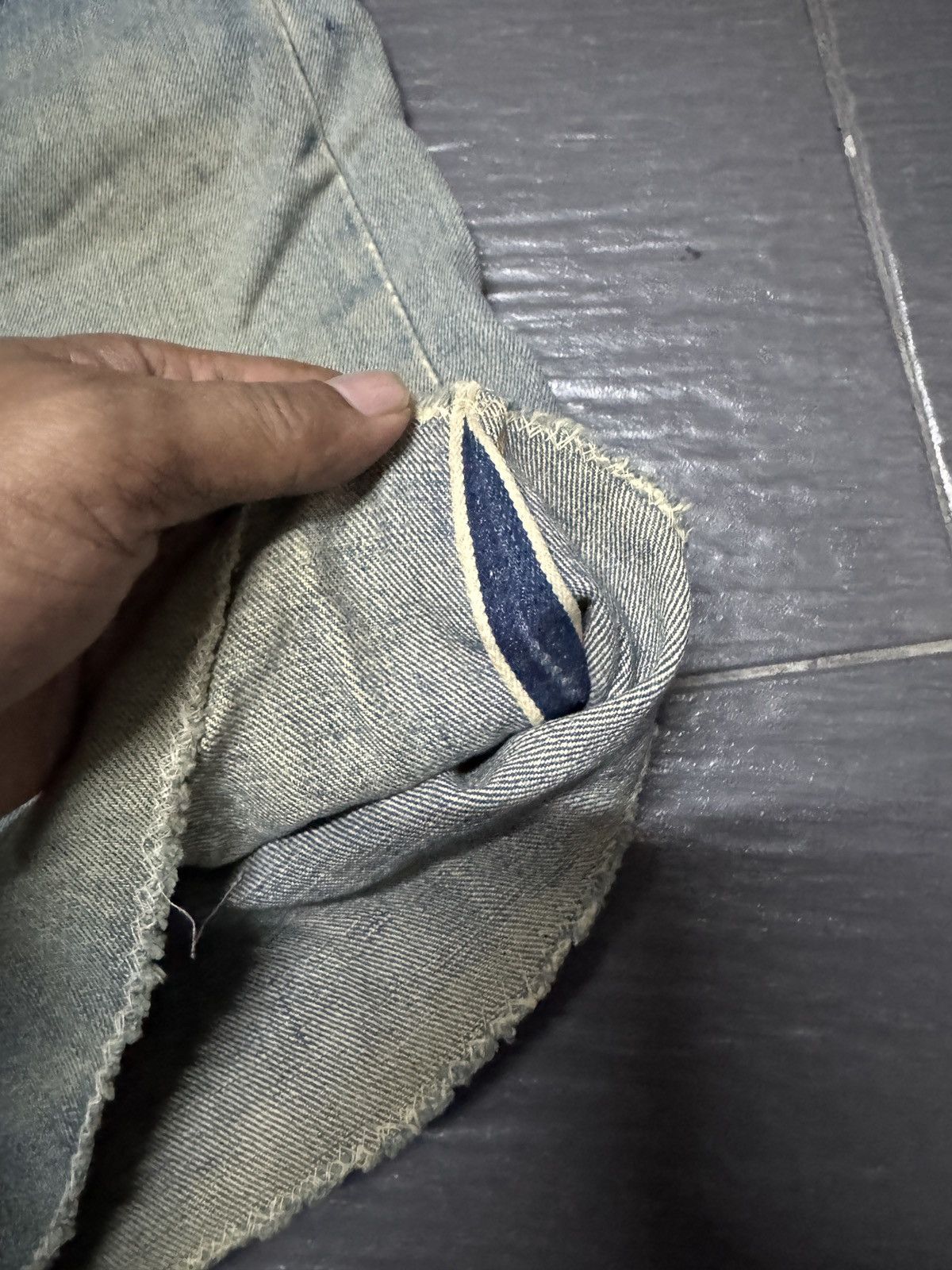 Levi's Vintage Levis Rindem 501 selvedge Cropped jeans Size US 35 - 3 Thumbnail