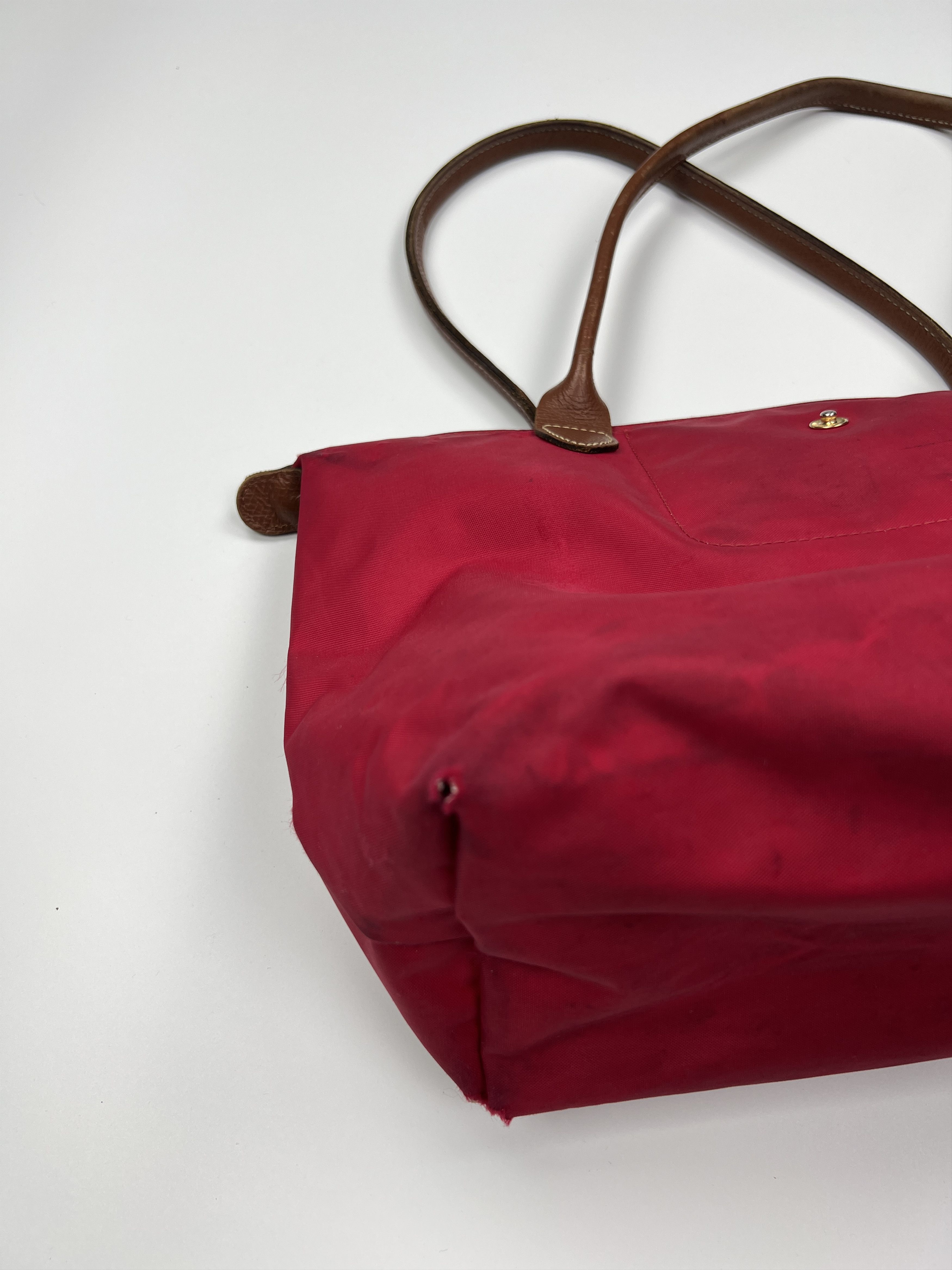 Longchamp × Vintage Vintage Longchamp Le Pliage Shopping Red Nylon Shoulder Bag Size ONE SIZE - 6 Thumbnail