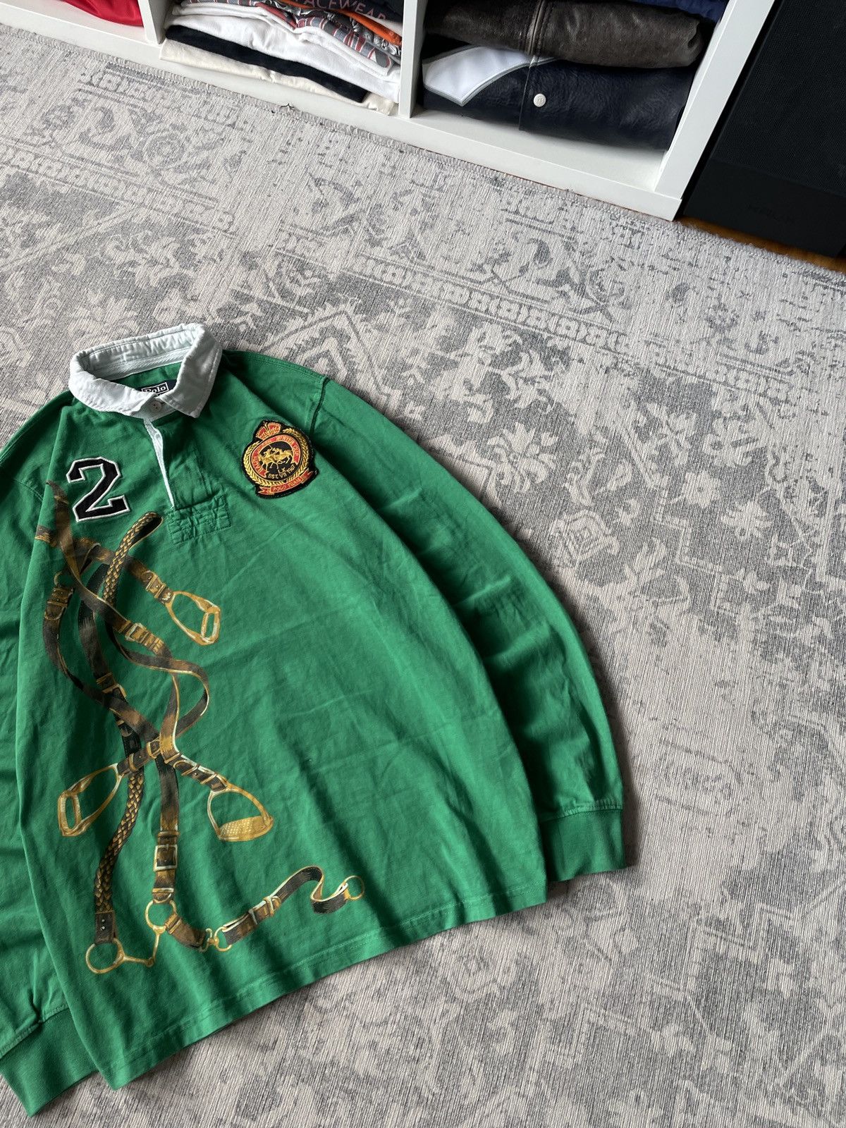 Polo Ralph Lauren Polo Ralph Lauren Vintage Rugby Polo Long Sleeve Size US L / EU 52-54 / 3 - 3 Thumbnail