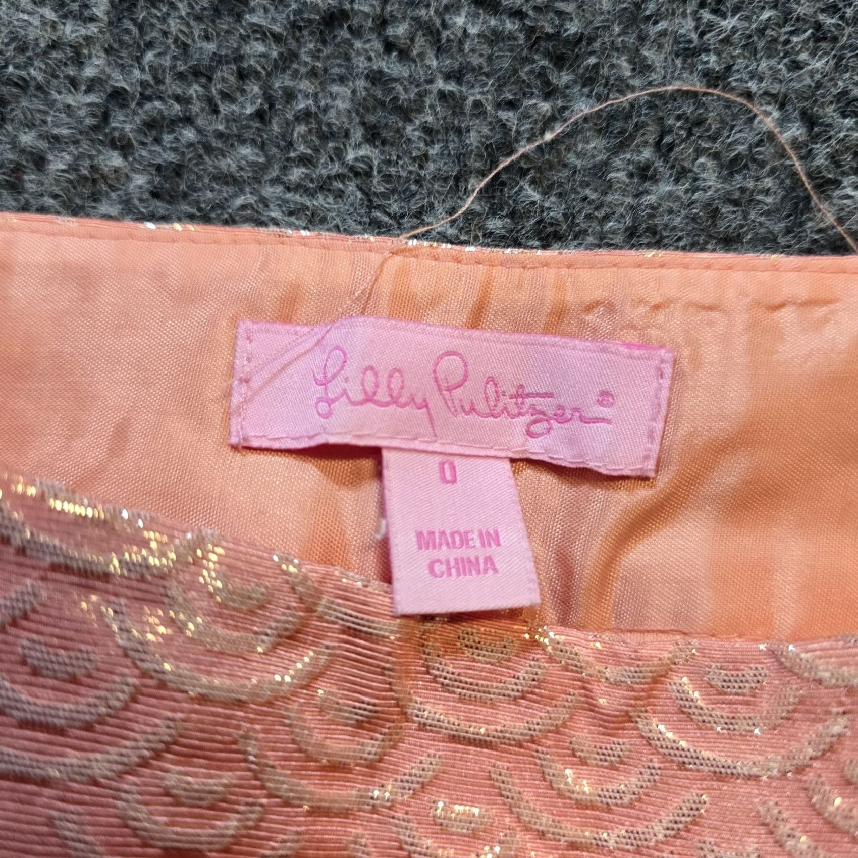 Lilly Pulitzer Lilly Pulitzer Pants Womens Size 0 Orange Gold Shimmer Ankle Side Zip Classic Pants Women XS- Regular? Size 25" / US 0 / IT 36 - 3 Thumbnail
