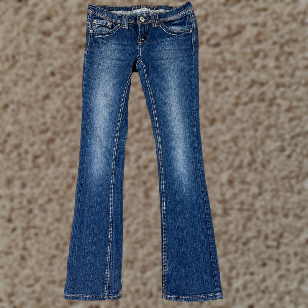 Vintage Rue21 Jeans Womens Bootcut Denim 27x31 Blue Cotton Blend Embroidered 5-Pocket Zip US Regular 27 in Womens Jeans Size 25" / US 0 / IT 36 - 1 Thumbnail