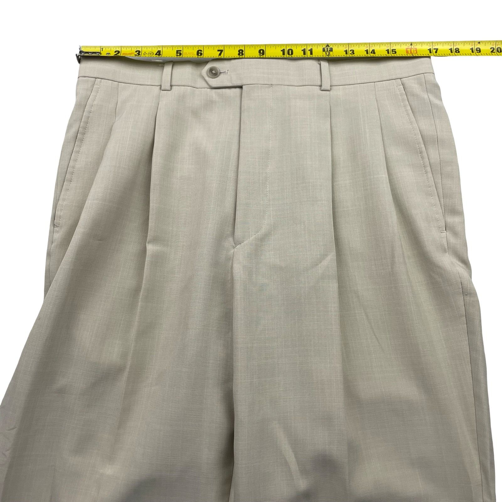 Stafford Stafford Men's Performance 2-Button Suit Light Khaki/Tan • 4 Size 40R - 18 Thumbnail