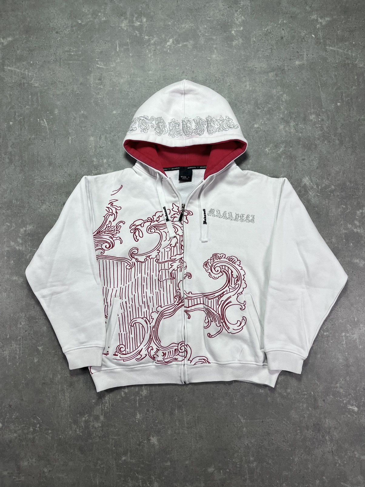 Makaveli Makaveli Wave Embroidered Heavy Zip Hoodie L Japanese Style Size US L / EU 52-54 / 3 - 1 Thumbnail