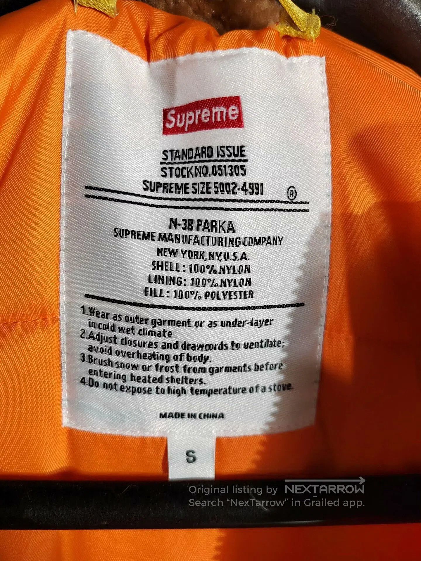 Supreme Supreme N-3B Parka Yellow S Size. Size US S / EU 44-46 / 1 - 7 Thumbnail