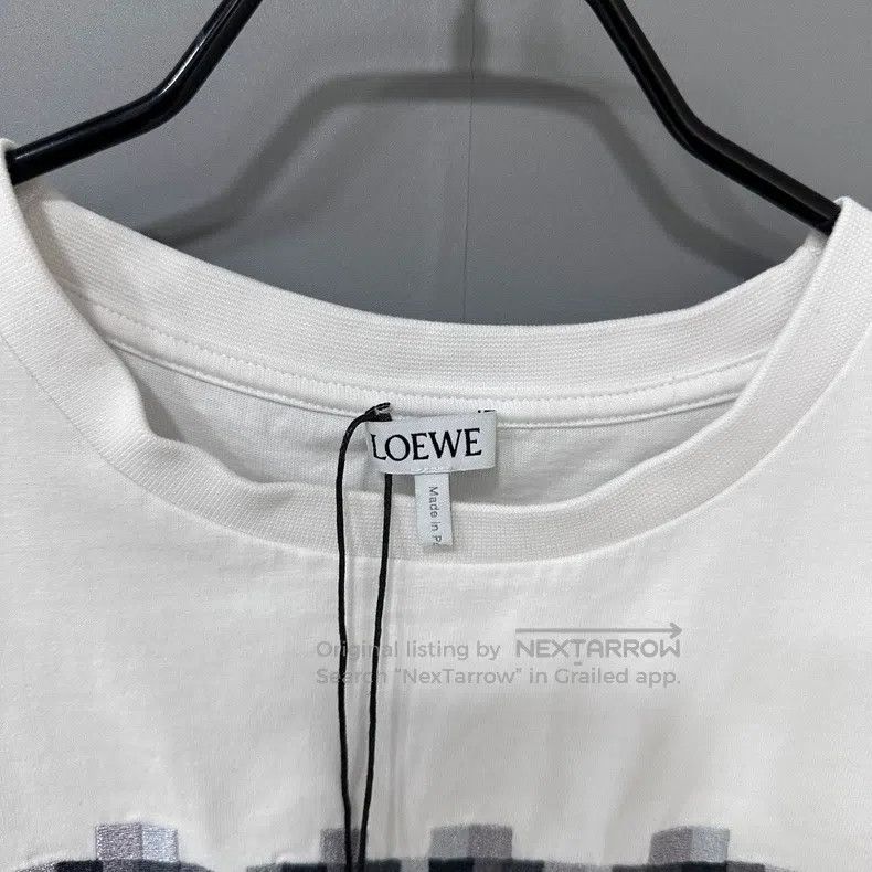 Loewe Loewe White logo mosaic short-sleeve T-shirt Size L / US 10 / IT 46 - 4 Thumbnail