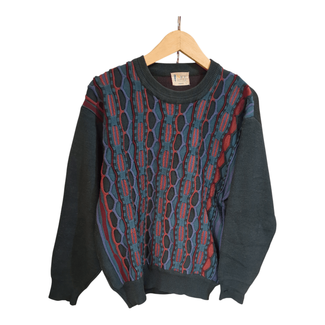 Japanese Brand Vintage nice hitter 3D cable knitwear sweater Size US L / EU 52-54 / 3 - 1 Thumbnail