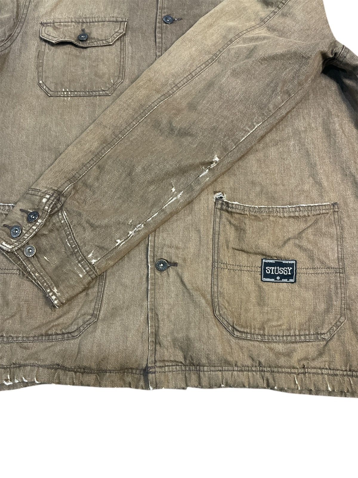 Stussy Vintage Stussy Sherpa Linen Distressed Jacket Size US XL / EU 56 / 4 - 8 Thumbnail