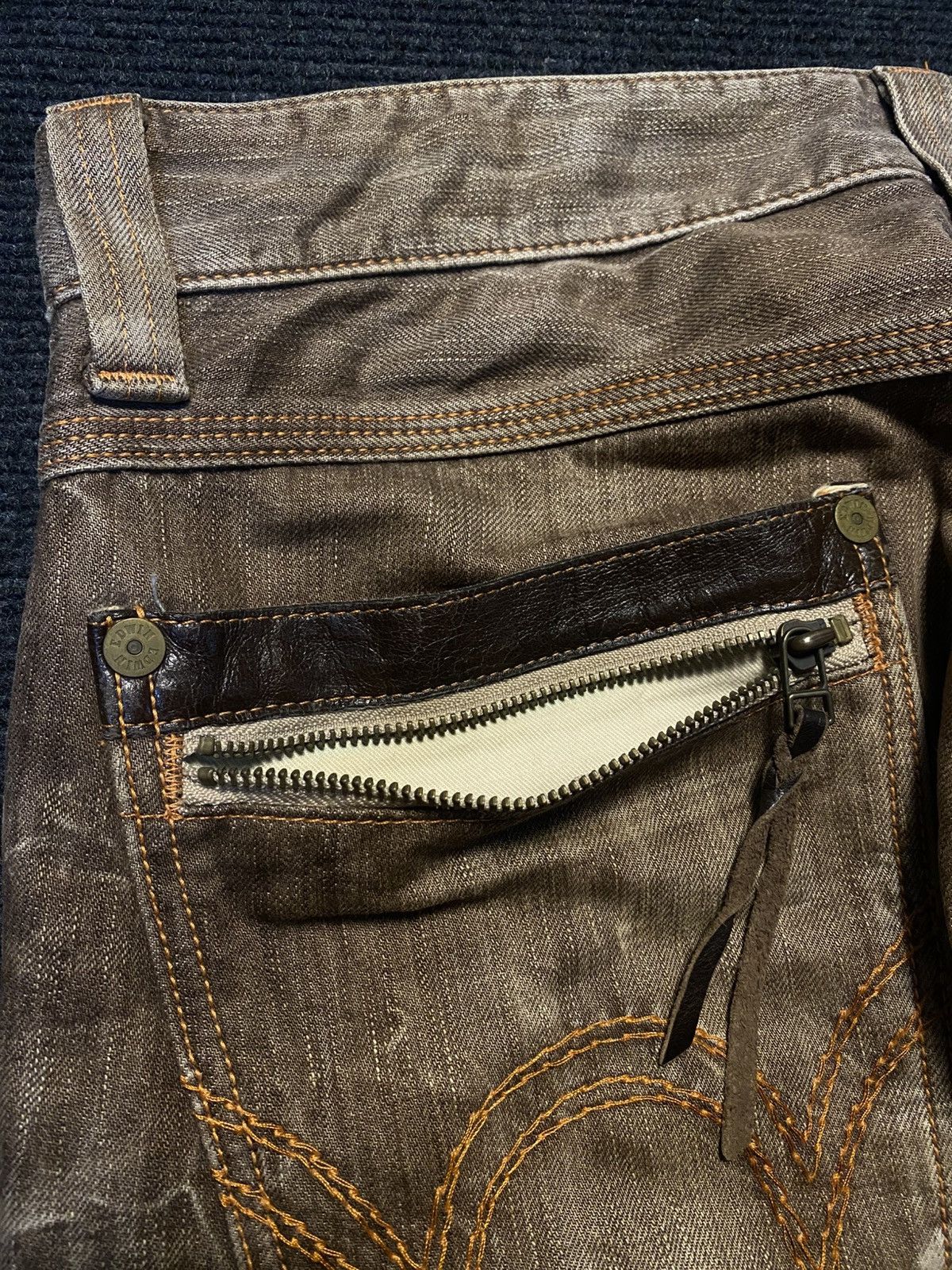 Edwin ‼️Insane Distressed EDWIN 503 Jeans Back pocket Zipper ‼️ Size US 34 / EU 50 - 16 Thumbnail