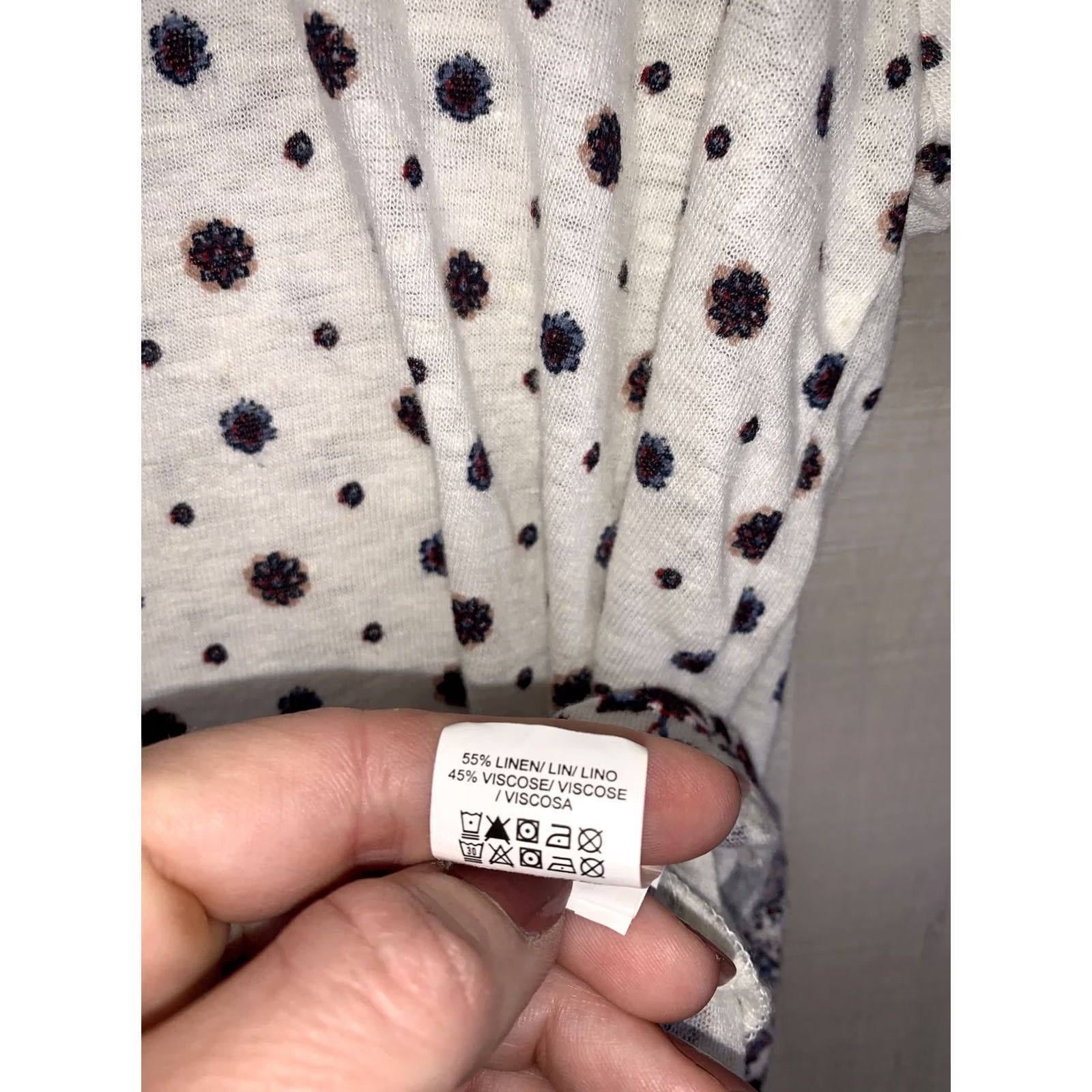 Lucky Brand Lucky Brand Boho Linen Short Sleeve T Shirt Womens Teens Medium-10695 Budgetas-Is Regular-Soft Multicolor Short Sleeve T Shirt Womens Medium Size M / US 6-8 / IT 42-44 - 5 Thumbnail