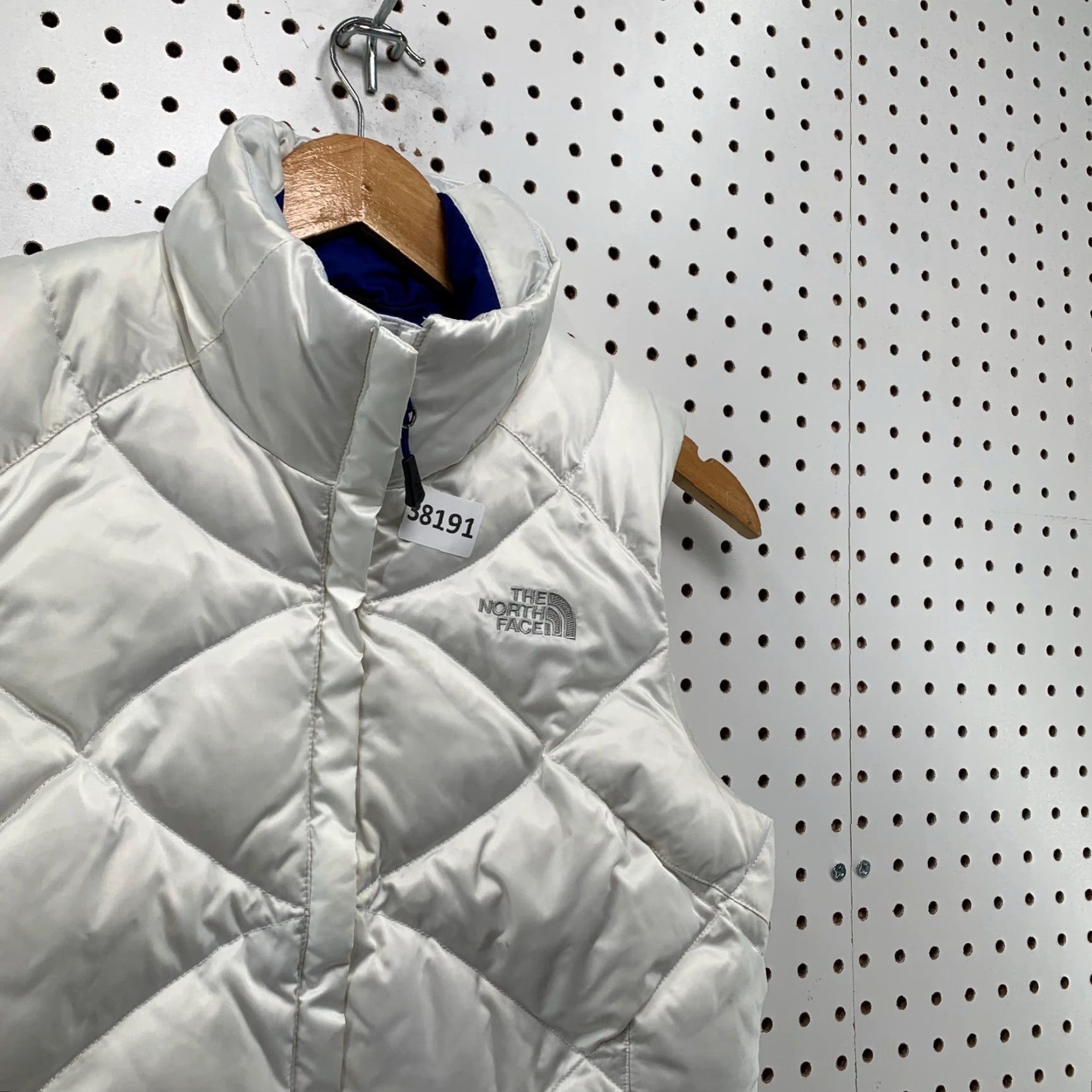 The North Face The North Face Puffer Vest Shirt Womens Small White Blue Quilted 550 Size S / US 4 / IT 40 - 5 Thumbnail