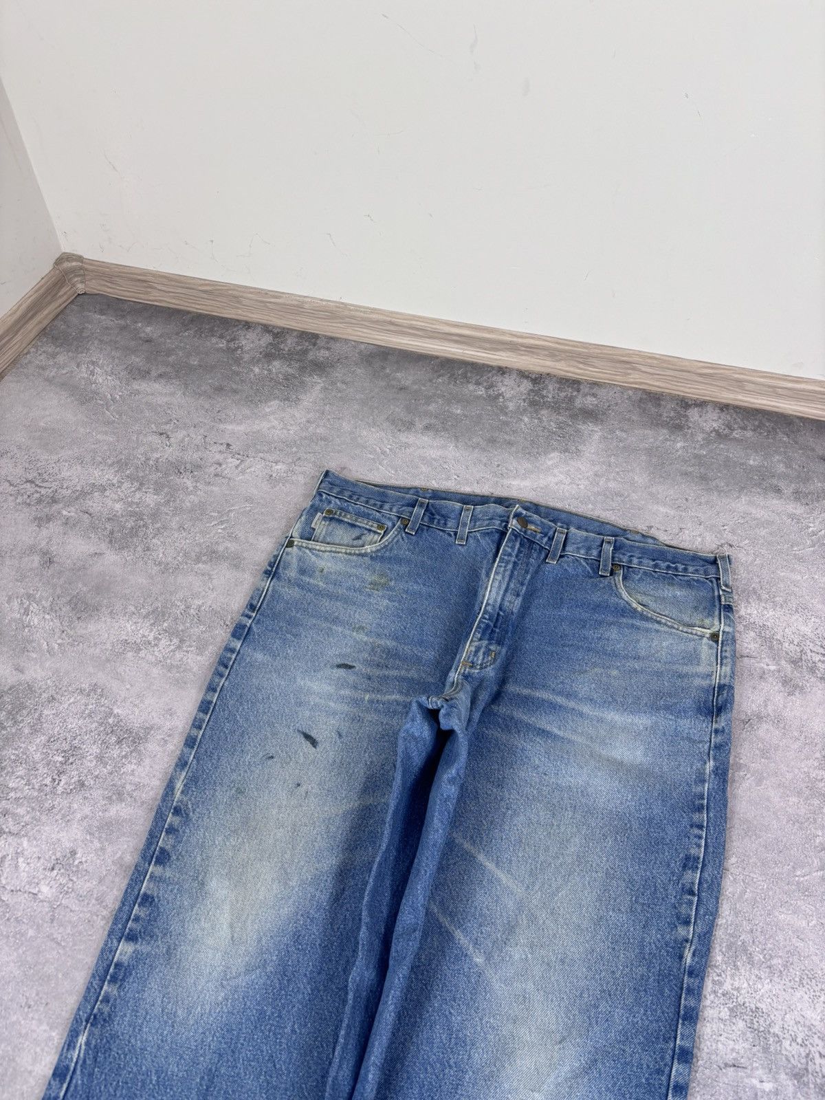 Carhartt Vintage Carhartt Men’s Denim Jeans Faded Light Blue Workwear Size US 44 / EU 60 - 13 Thumbnail