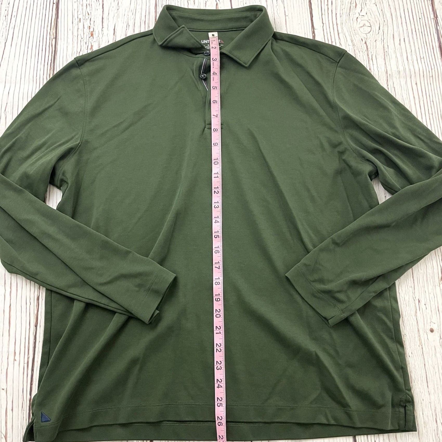 UNTUCKit UNTUCKit Long Sleeve Rugby Shirt Men's XL Green Cotton Size US XL / EU 56 / 4 - 3 Thumbnail