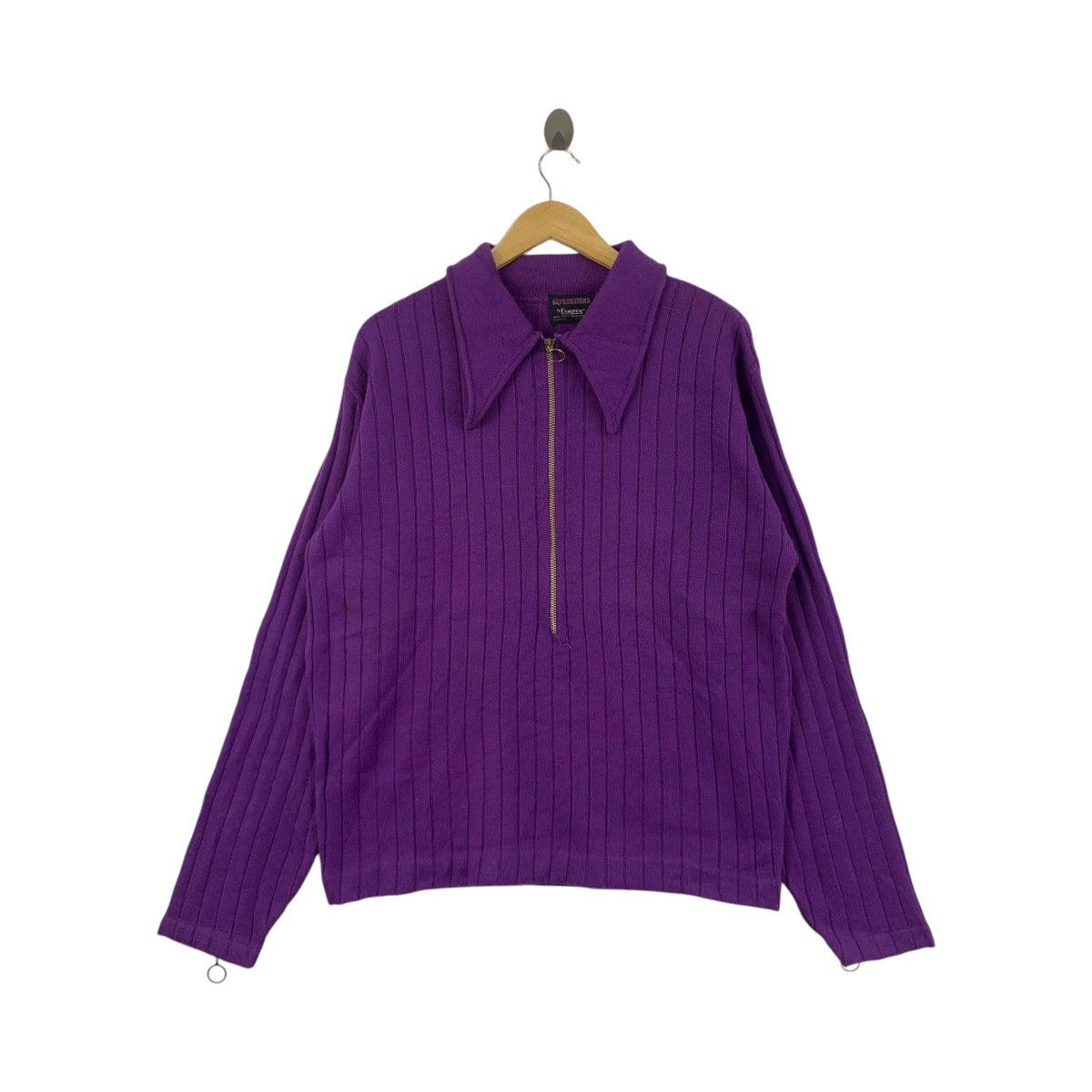 Vintage Vintage EXPRESSIONS By CAMPUS USA Half Zipper Purple Sweater Size US XL / EU 56 / 4 - 1 Thumbnail