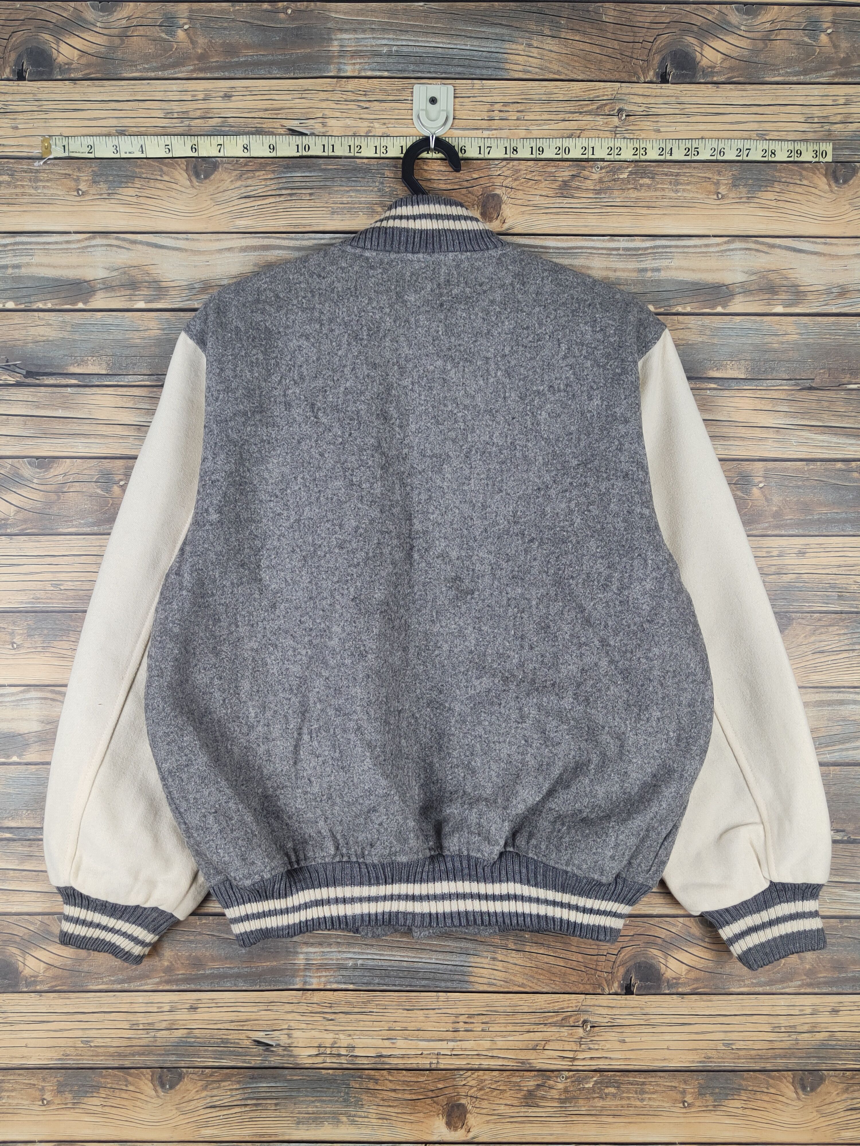 Japanese Brand Patina Gray Cream Varsity Jackets #W1074 Size US L / EU 52-54 / 3 - 7 Thumbnail