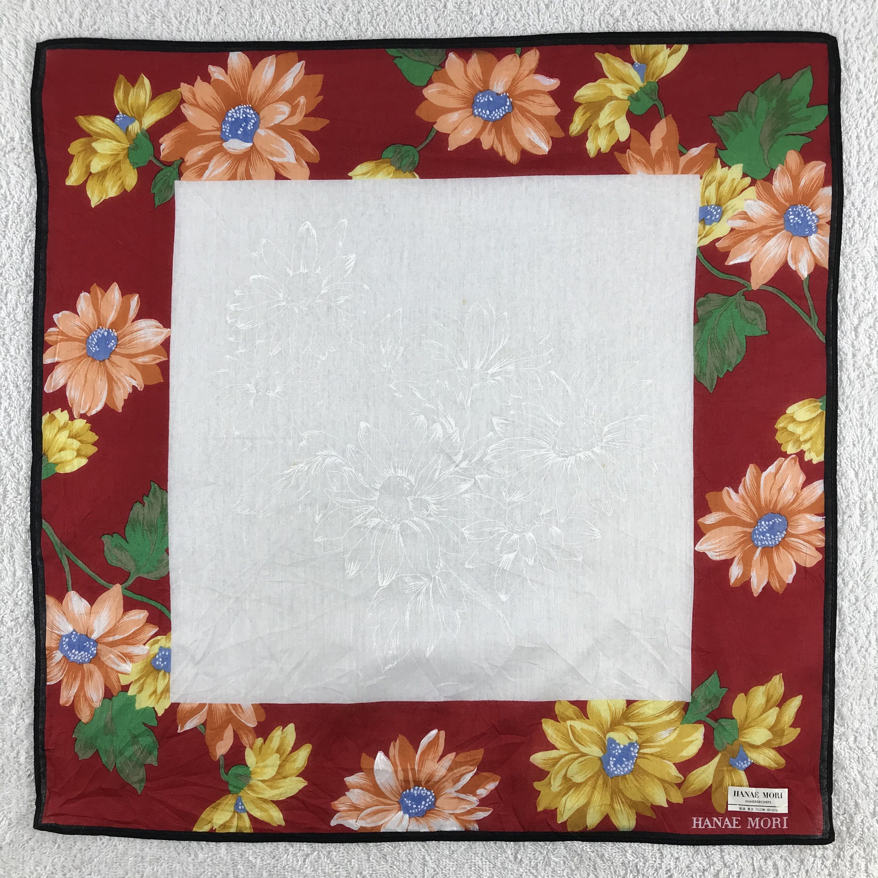Hanae Mori × Vintage Hanae Mori Bandana / Handkerchief / Neckerchief - S106 Size ONE SIZE - 1 Thumbnail