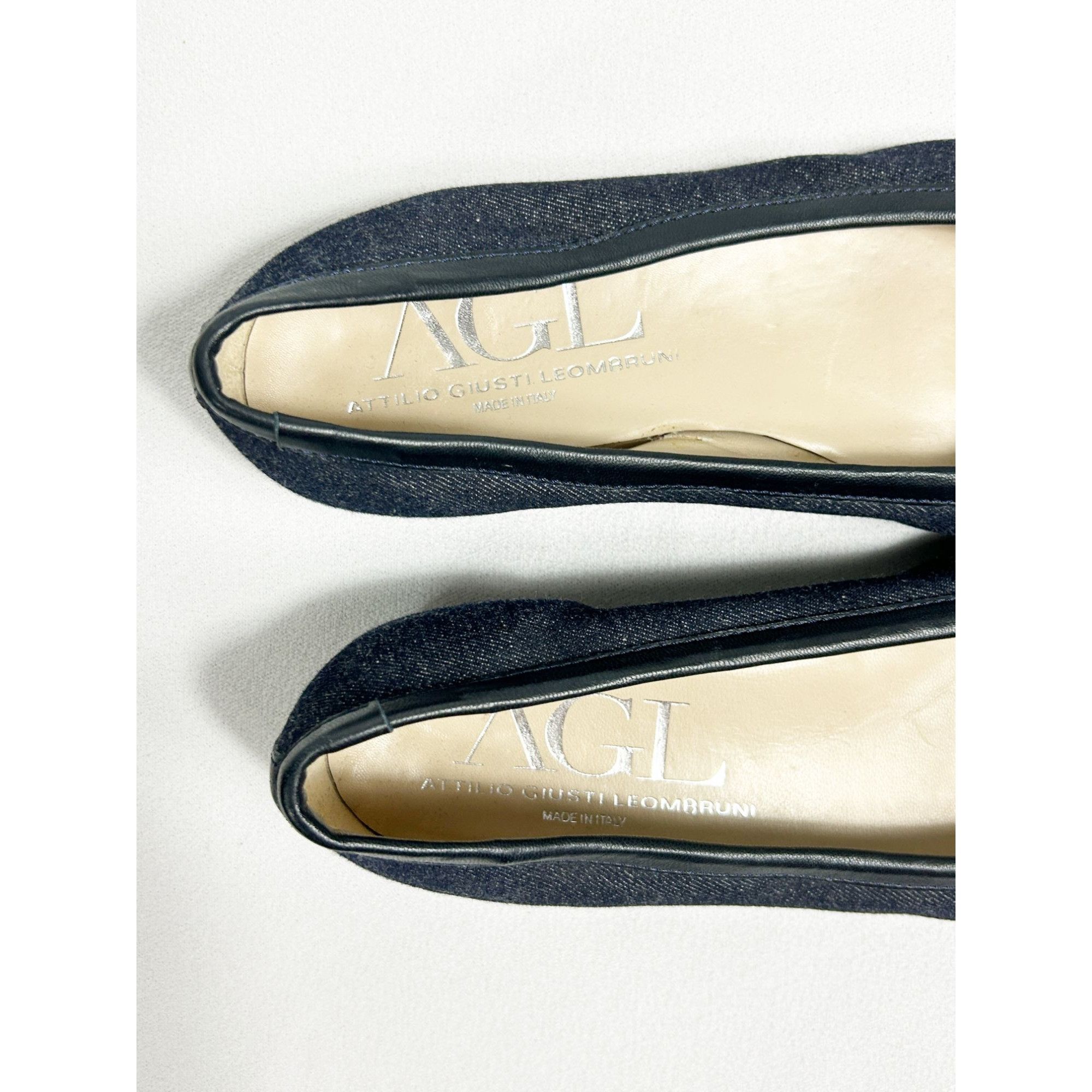 AGL AGL Women's Mae Denim Leather Cap Toe Ballet Flat in Blue - Size US 9.5 / IT 39.5 - 5 Thumbnail
