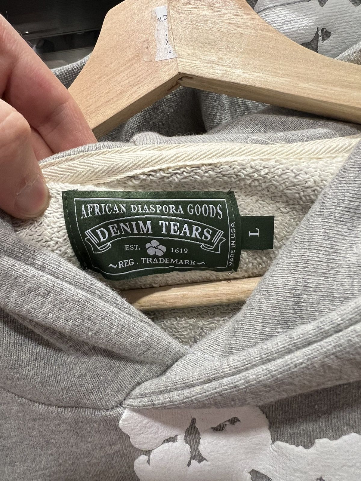 DENIM TEARS Denim Tears Cotton Wreath Hoodie Grey | Grailed
