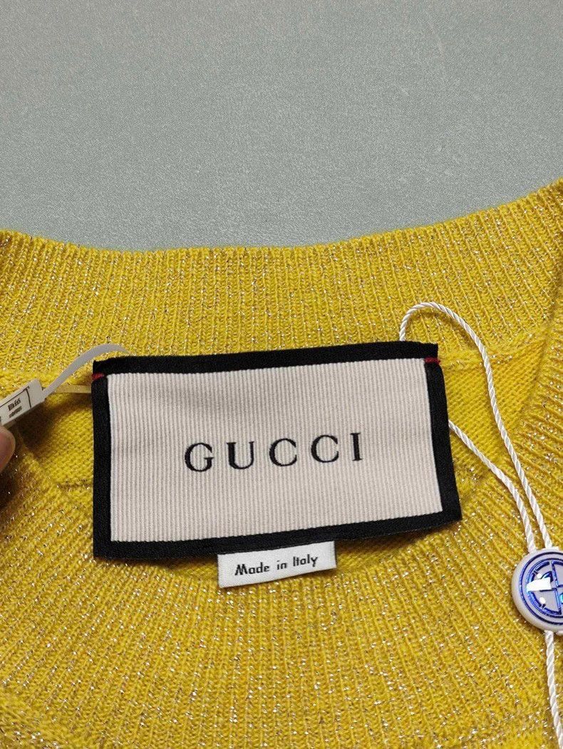 Gucci Gucci Yellow Short Sleeve Knit Top-2506 Size US XS / EU 42 / 0 - 3 Thumbnail